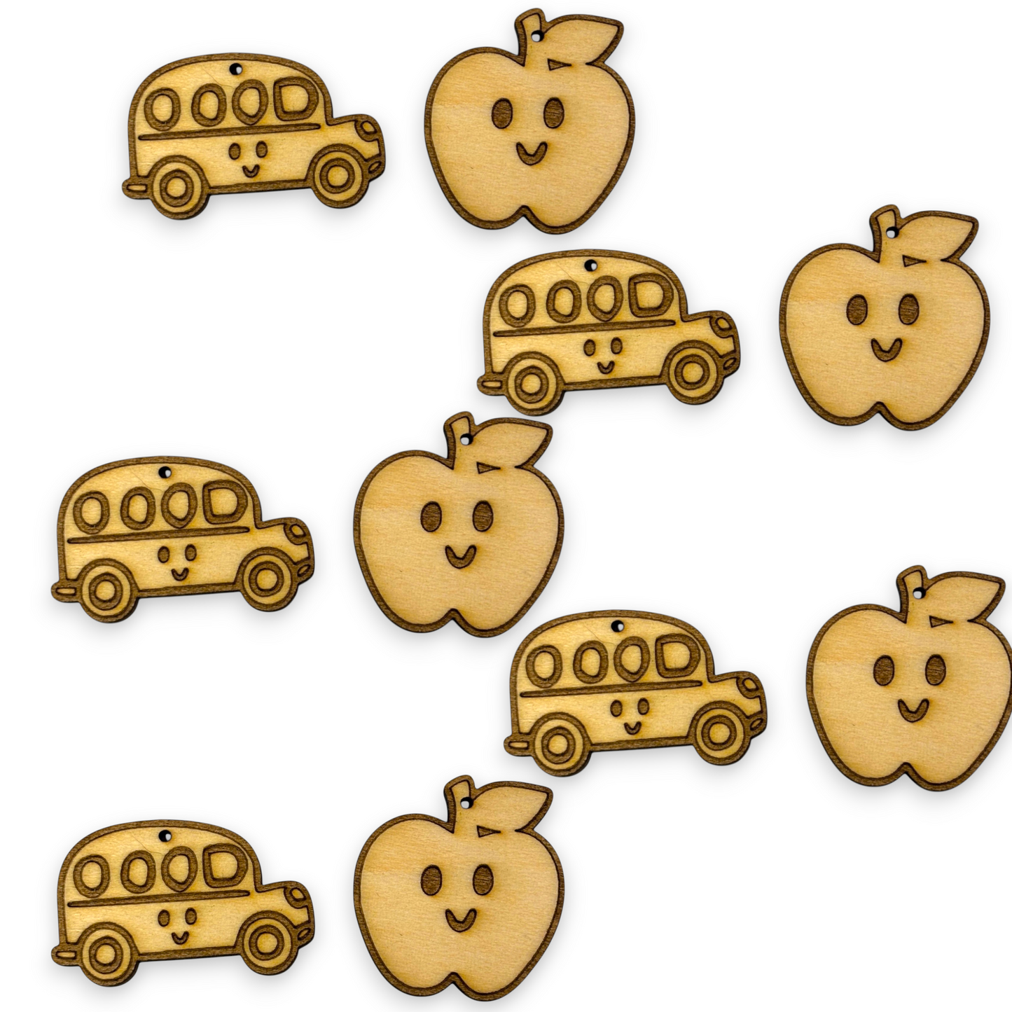 Wooden Teacher Earring Blanks for DIY Jewellery Making, dangles - 10pc Laser Cut Pieces