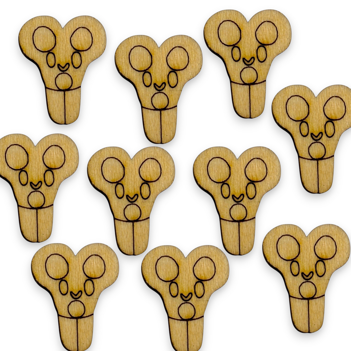 Wooden Teacher Earring Blanks for DIY Jewellery Making, Scrapbooking - Studs - 10pc Laser Cut Set