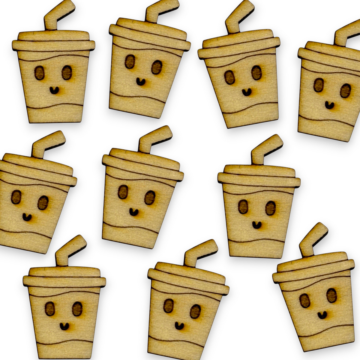 Wooden Food Earring Blanks for DIY Jewellery Making, scrapbooking - Studs - 10pc Laser Cut Pieces