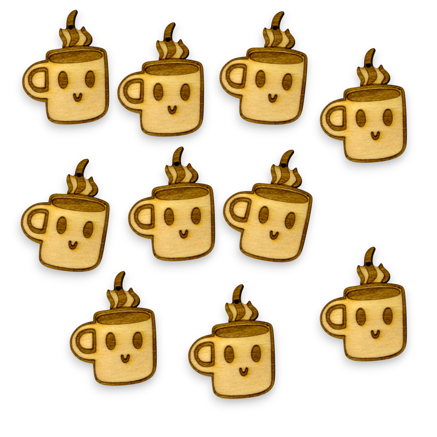 Wooden Food Earring Blanks for DIY Jewellery Making, dangles - 10pc Laser Cut Pieces