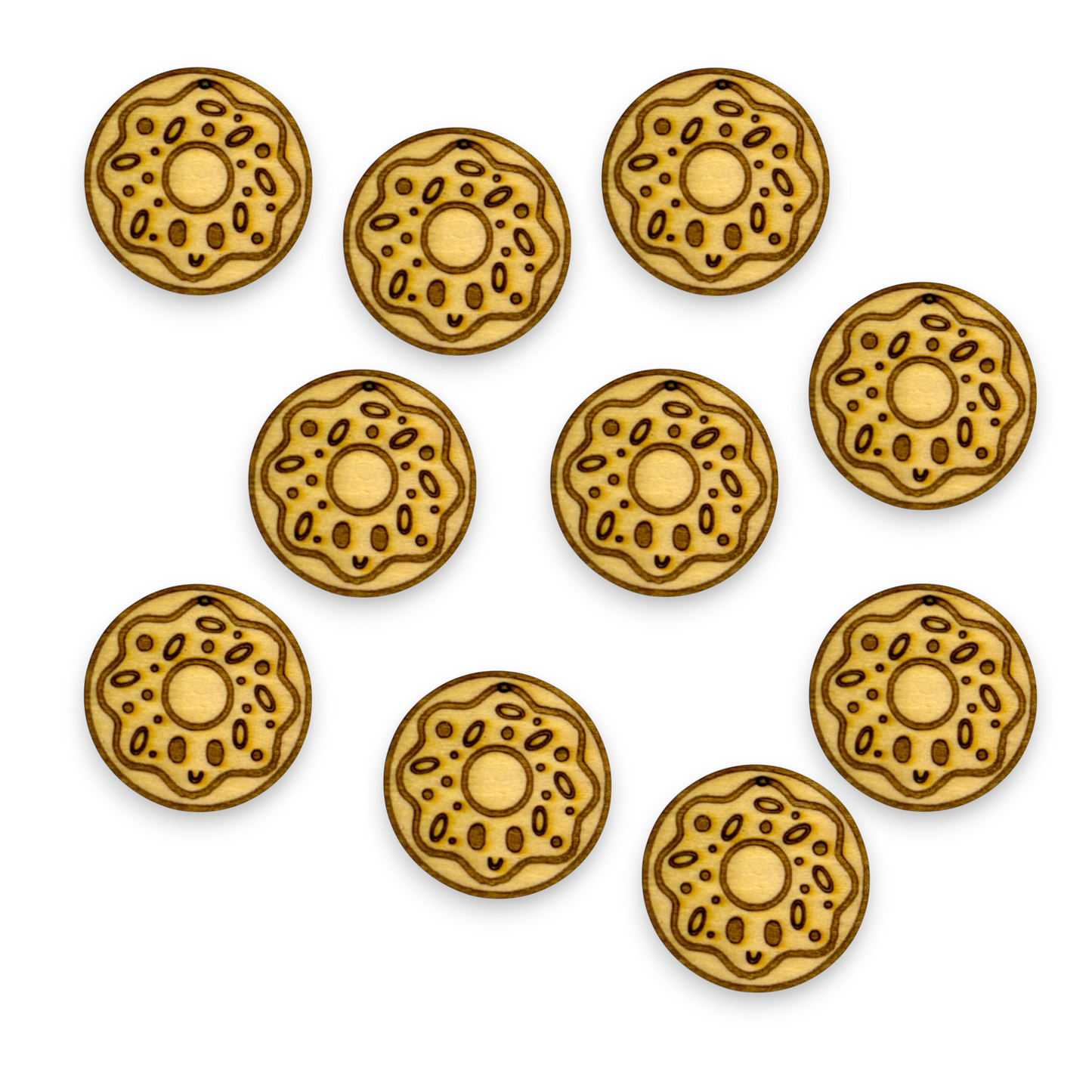 Wooden Food Earring Blanks for DIY Jewellery Making, dangles - 10pc Laser Cut Pieces