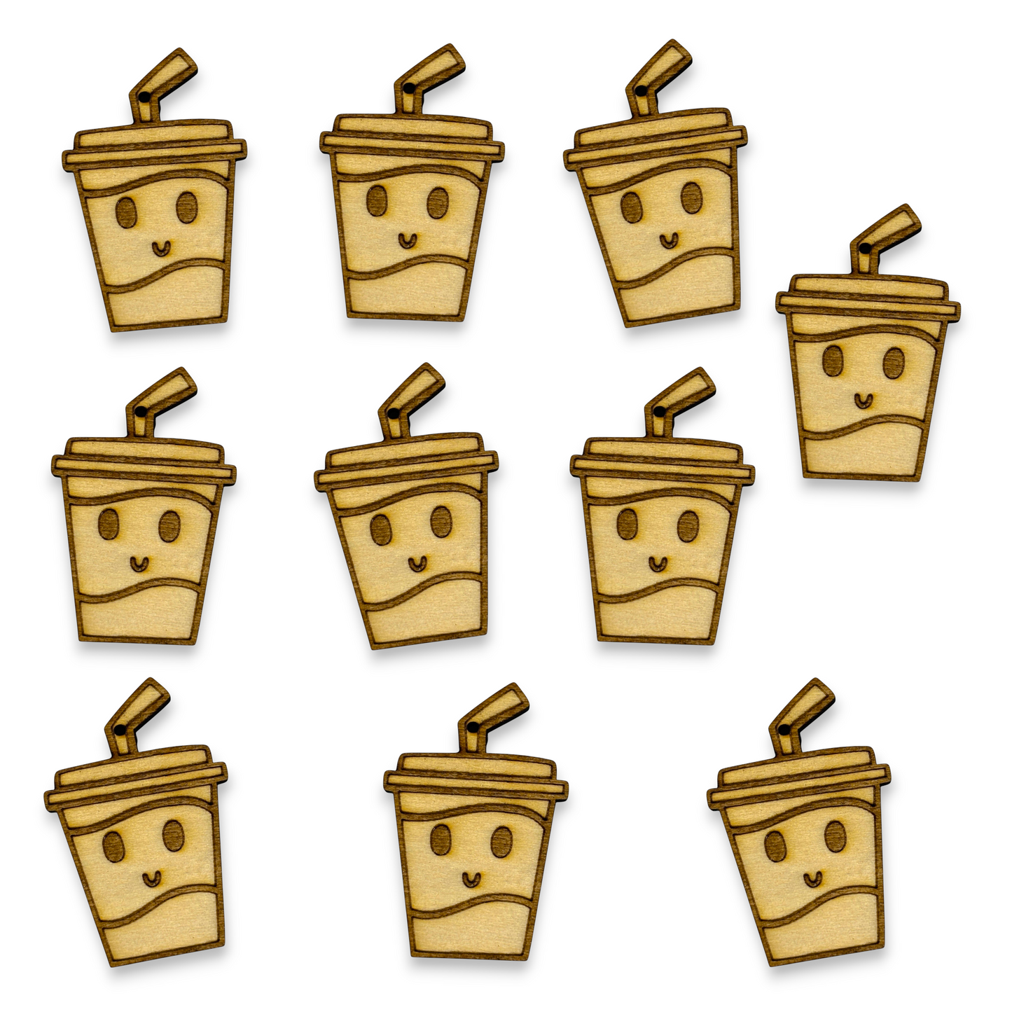 Wooden Food Earring Blanks for DIY Jewellery Making, dangles - 10pc Laser Cut Pieces