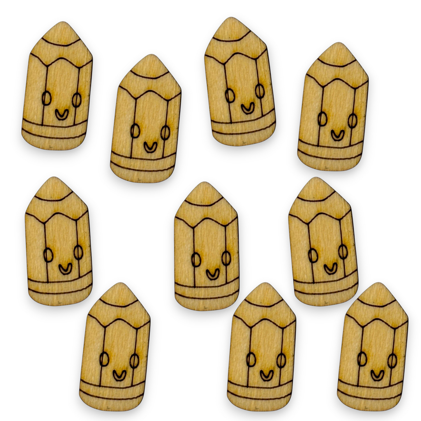 Wooden Teacher Earring Blanks for DIY Jewellery Making, Scrapbooking - Studs - 10pc Laser Cut Set