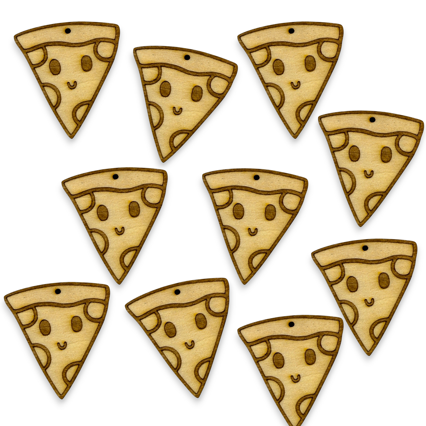 Wooden Food Earring Blanks for DIY Jewellery Making, dangles - 10pc Laser Cut Pieces