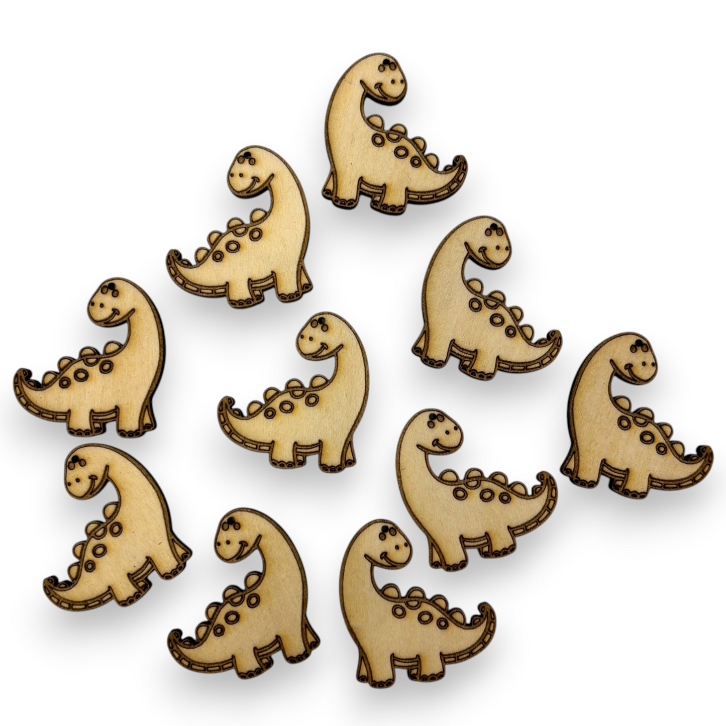Wooden Dinosaur Earring Blanks for DIY Jewellery Making, dangles - 10pc Laser Cut Pieces (Copy) (Copy)