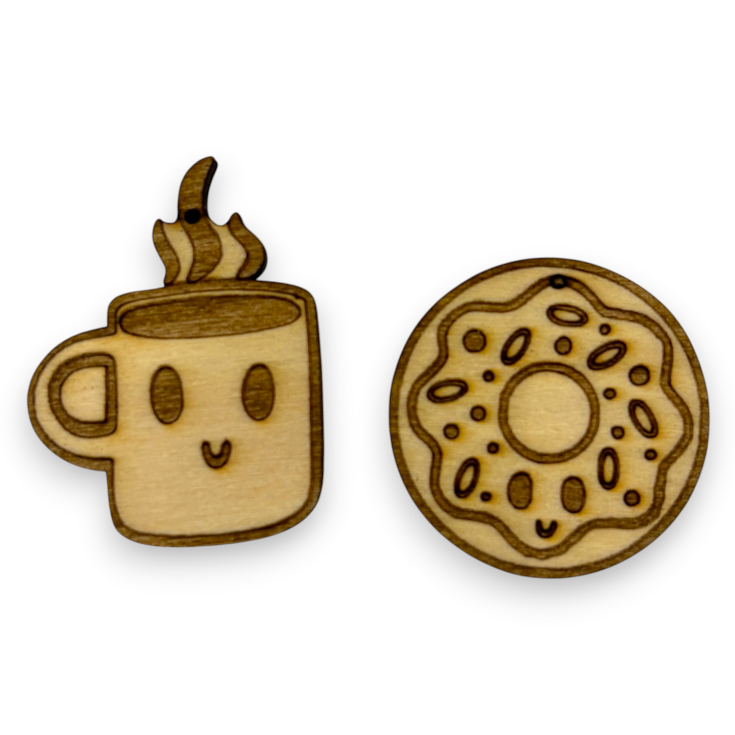 Wooden Food Earring Blanks for DIY Jewellery Making, dangles - 10pc Laser Cut Pieces