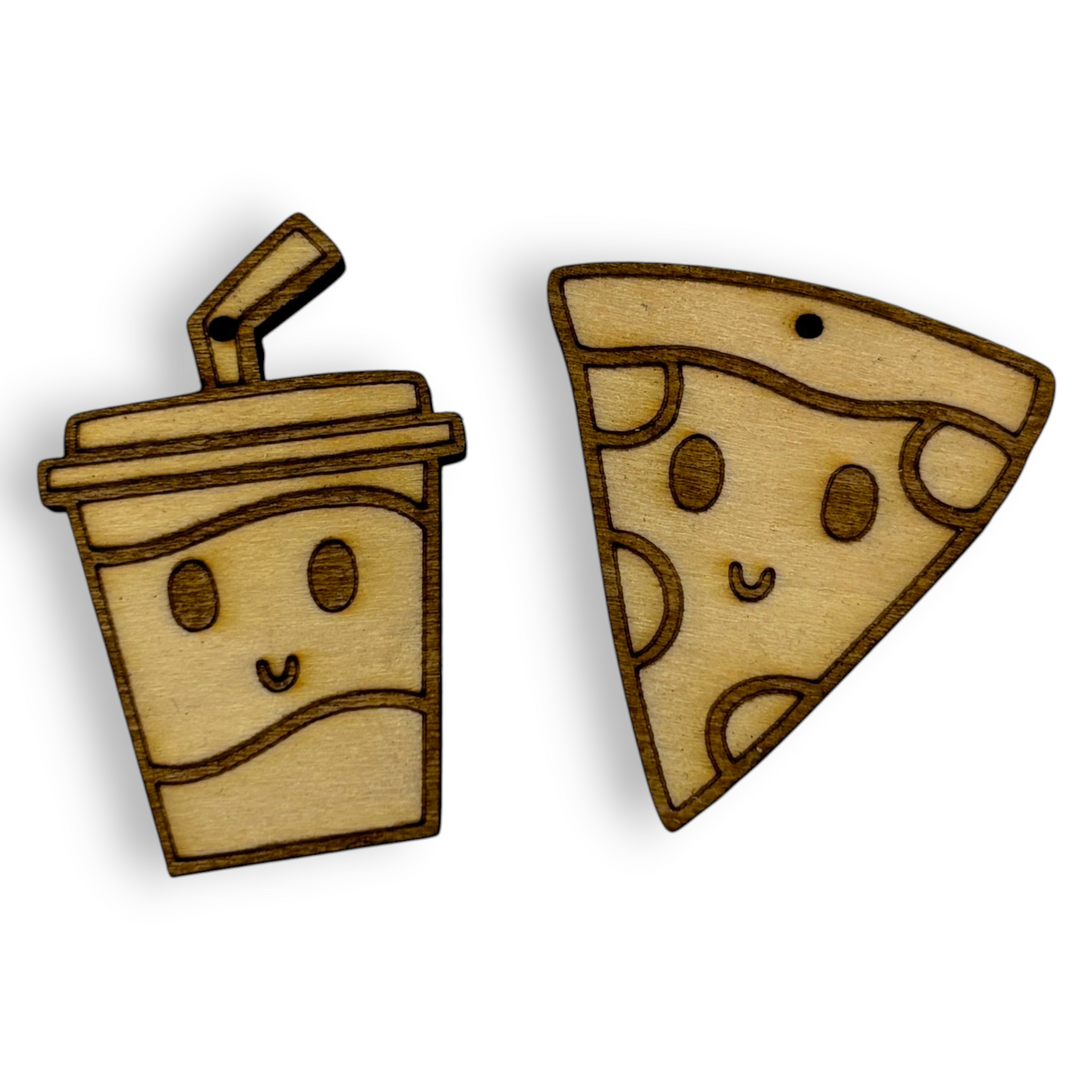 Wooden Food Earring Blanks for DIY Jewellery Making, dangles - 10pc Laser Cut Pieces