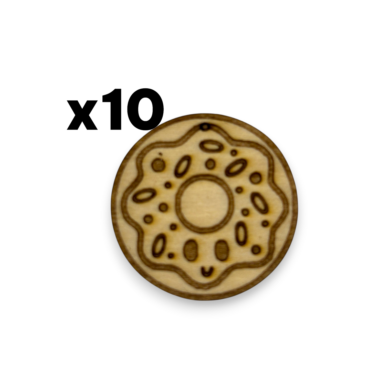 Wooden Food Earring Blanks for DIY Jewellery Making, dangles - 10pc Laser Cut Pieces