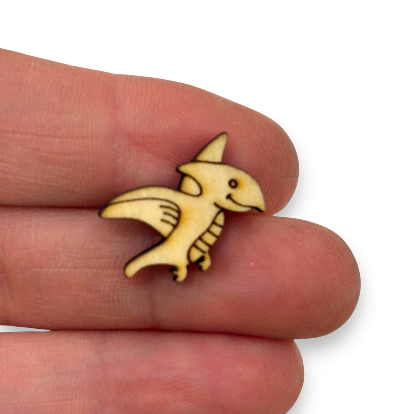 Wooden Dinosaur Earring Blanks for DIY Jewellery Making - Studs - 10pc Laser Cut Set