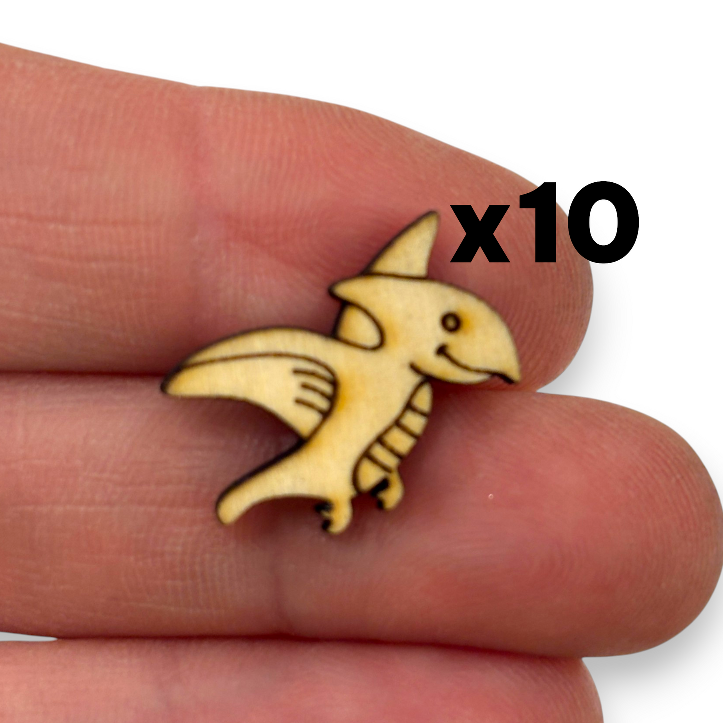 Wooden Dinosaur Earring Blanks for DIY Jewellery Making - Studs - 10pc Laser Cut Set