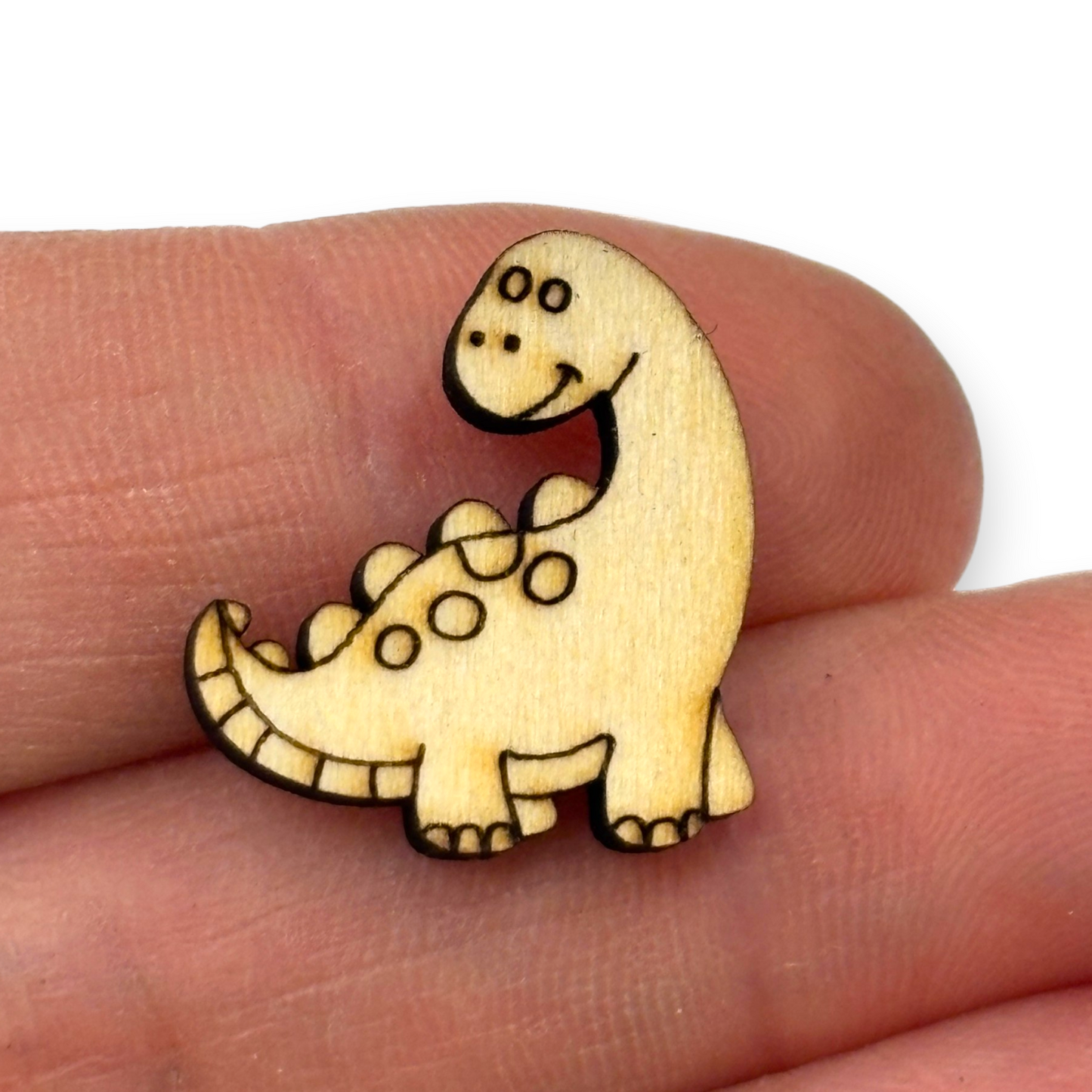 Wooden Dinosaur Earring Blanks for DIY Jewellery Making - Studs - 10pc Laser Cut Set