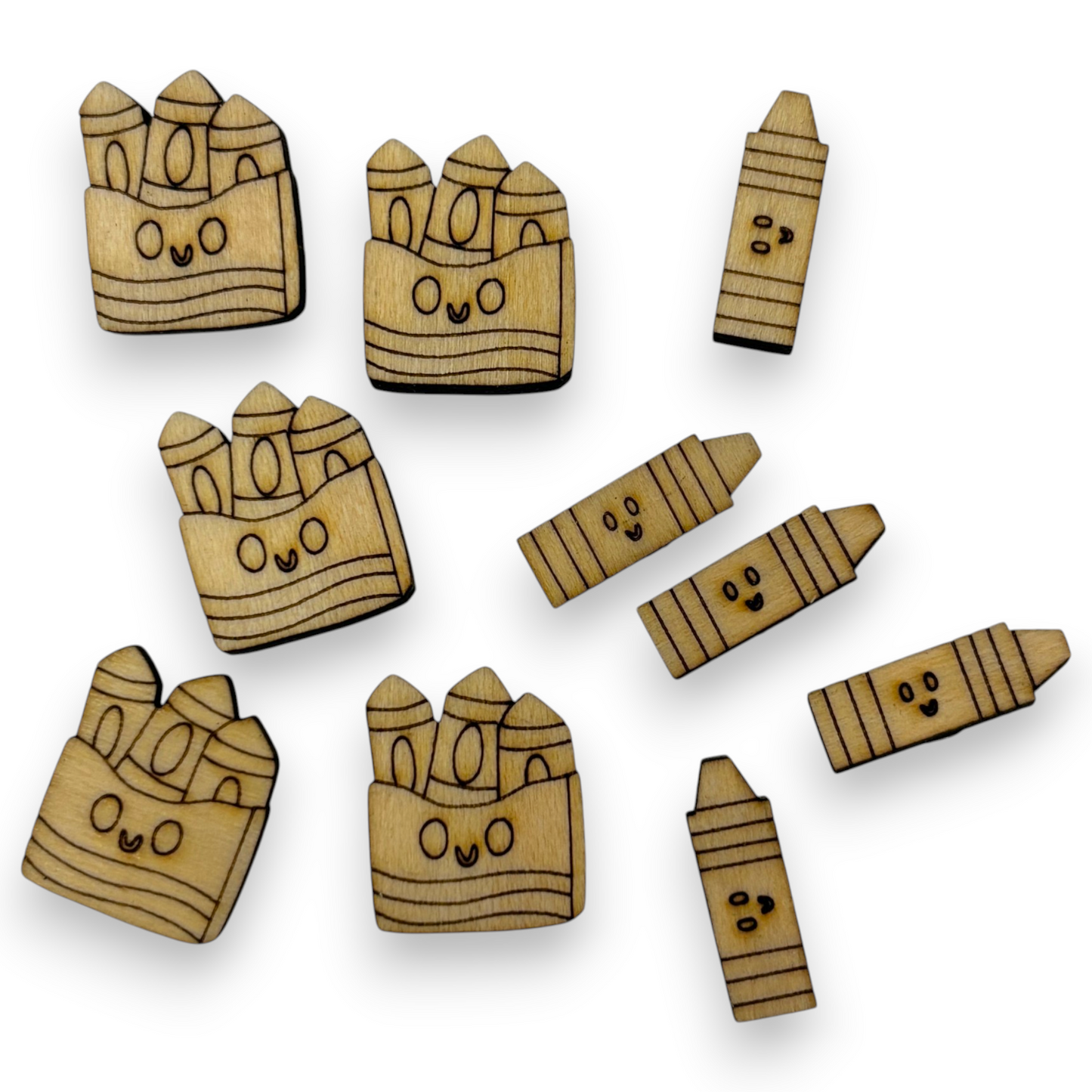 Wooden Teacher Earring Blanks for DIY Jewellery Making - Studs - 10pc Laser Cut Set
