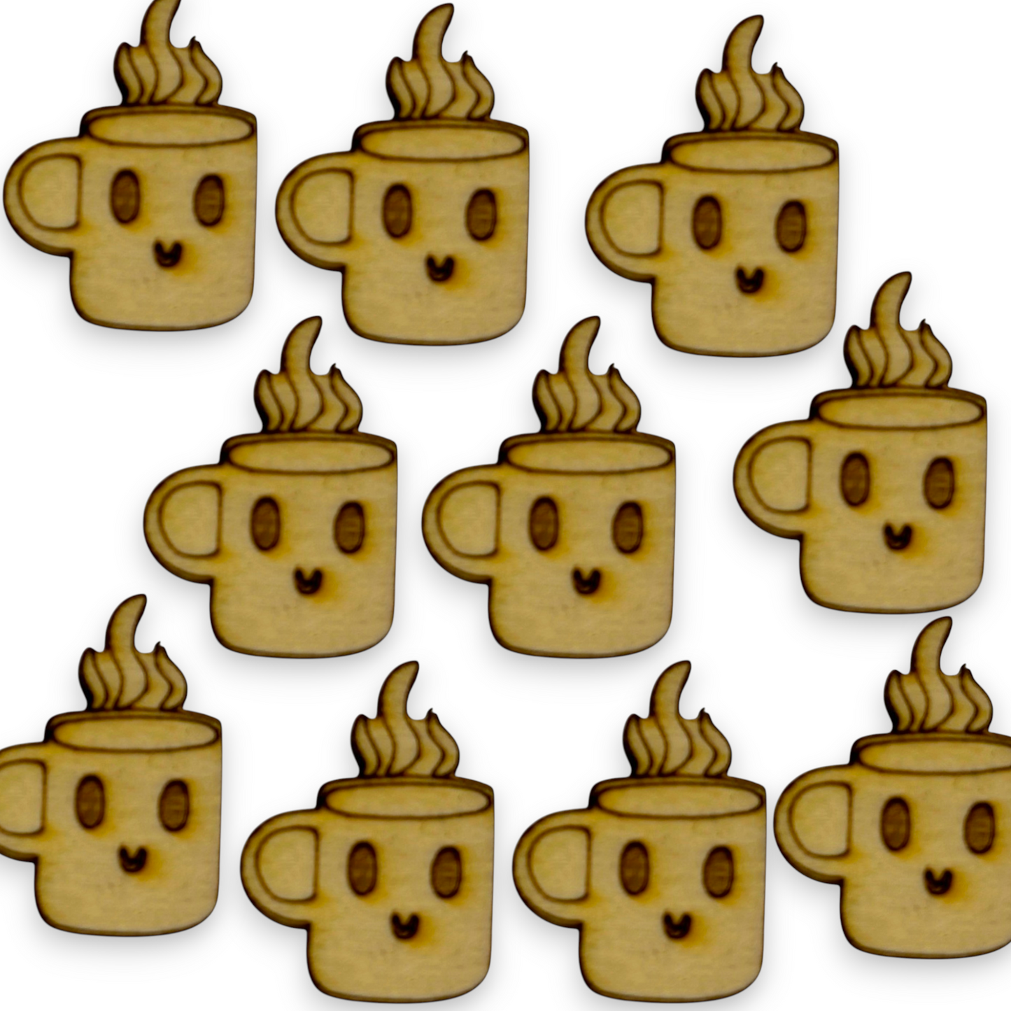 Wooden Food Earring Blanks for DIY Jewellery Making, scrapbooking - Studs - 10pc Laser Cut Set