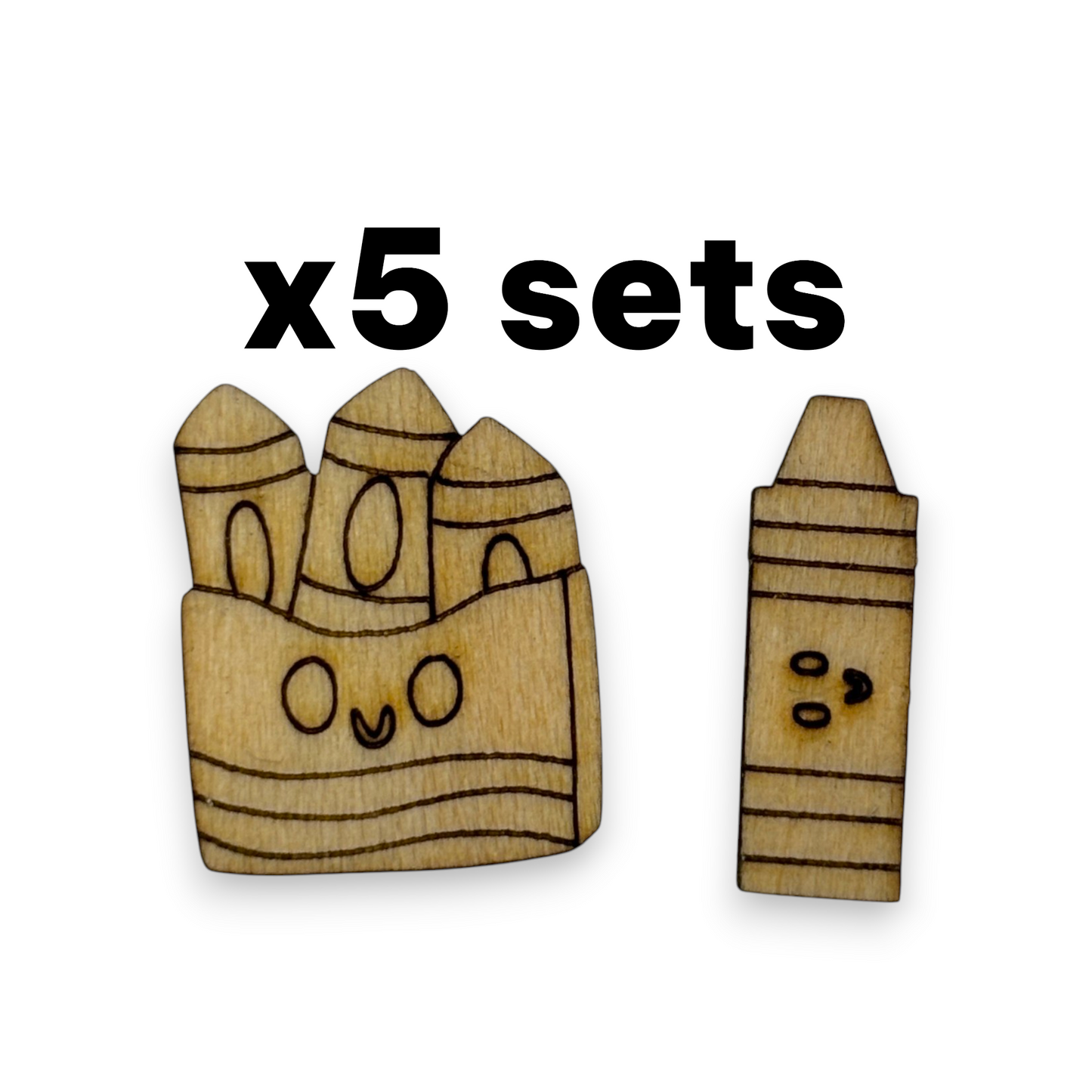 Wooden Teacher Earring Blanks for DIY Jewellery Making - Studs - 10pc Laser Cut Set