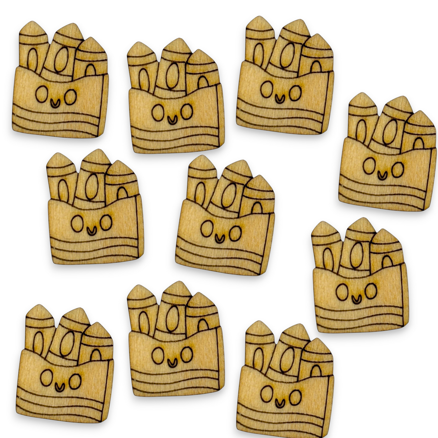 Wooden Teacher Earring Blanks for DIY Jewellery Making - Studs - 10pc Laser Cut Set