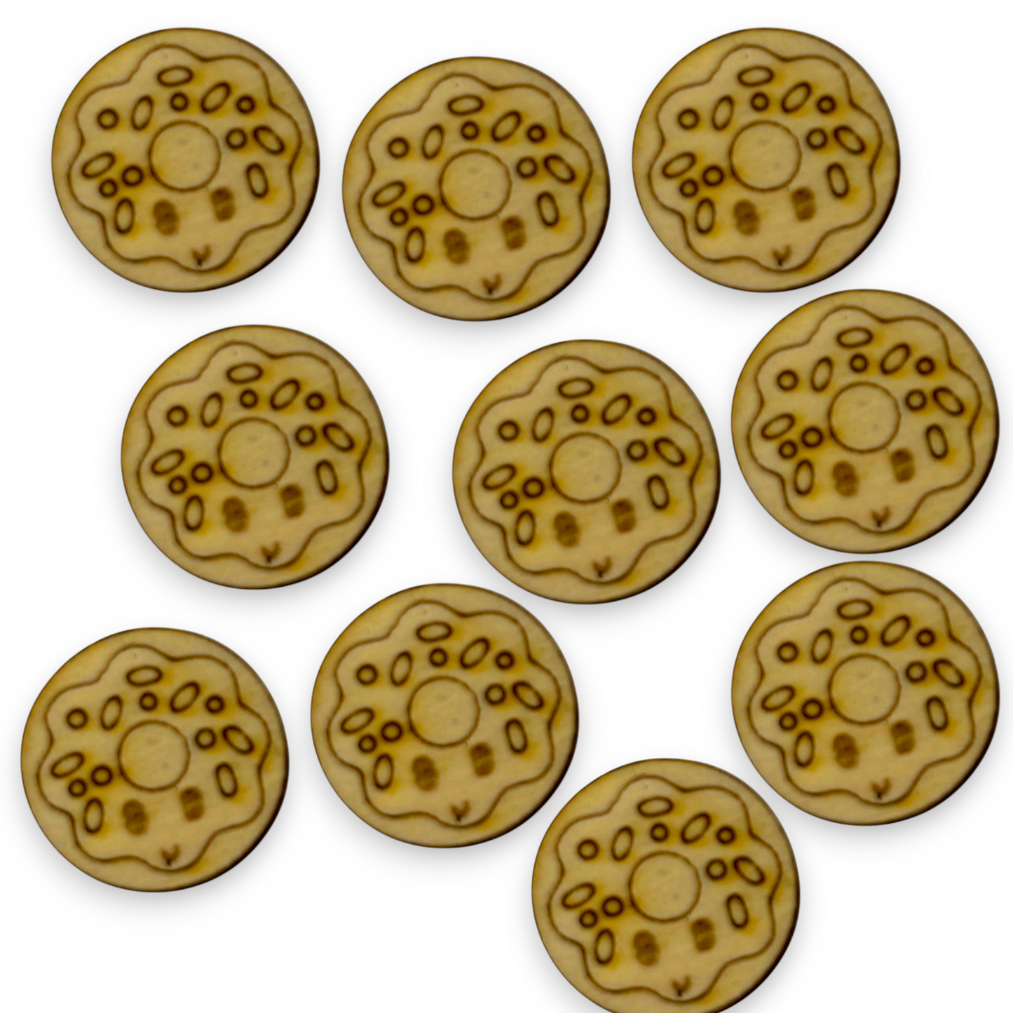Wooden Food Earring Blanks for DIY Jewellery Making, scrapbooking - Studs - 10pc Laser Cut Set