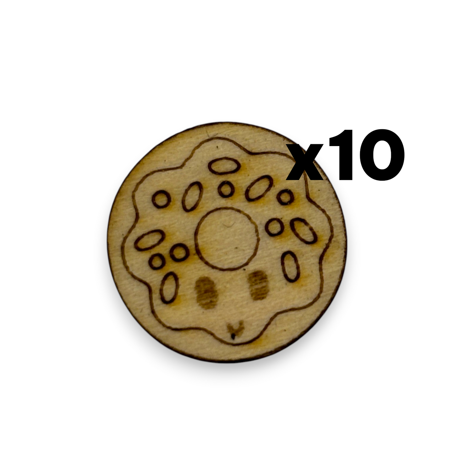 Wooden Food Earring Blanks for DIY Jewellery Making, scrapbooking - Studs - 10pc Laser Cut Set