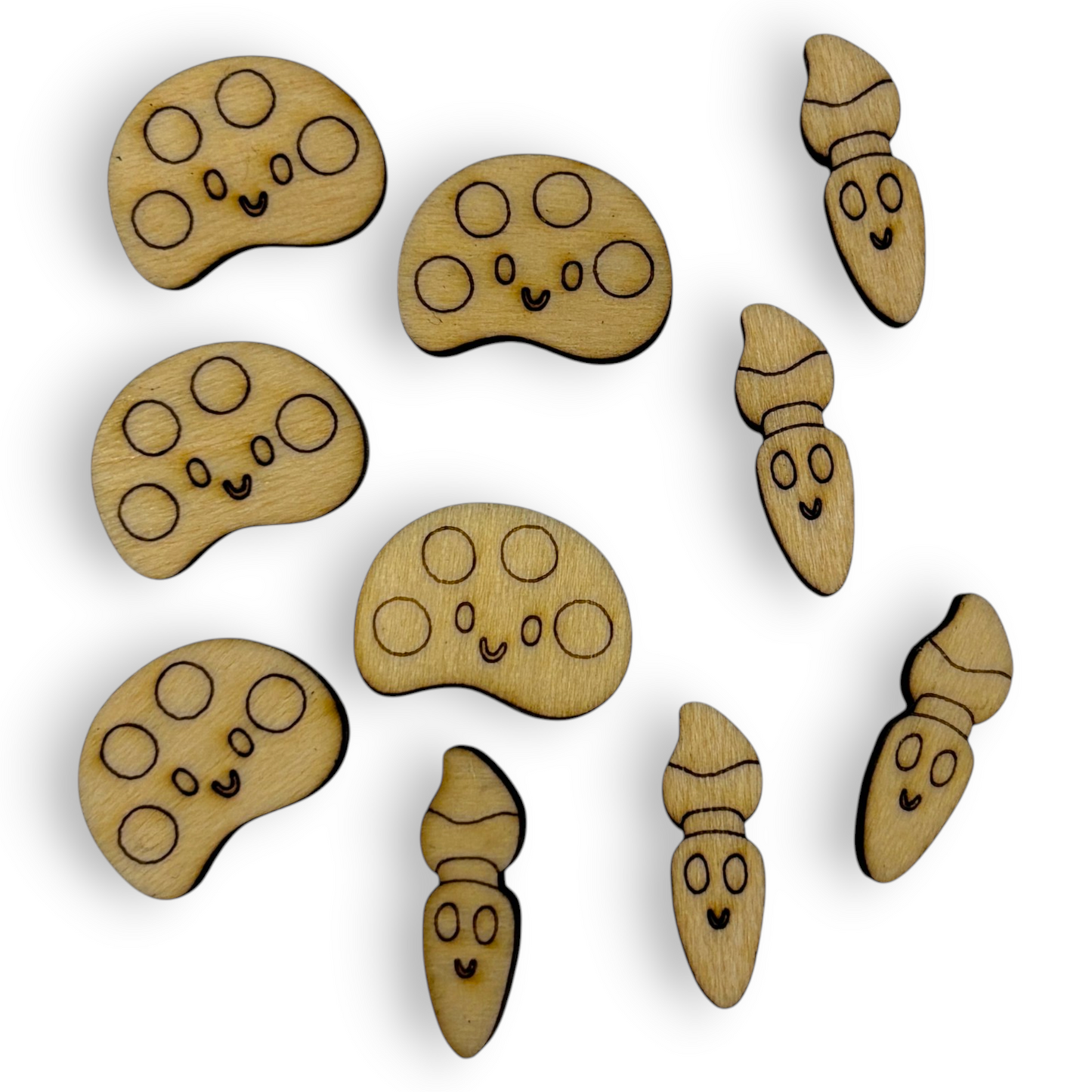Wooden Teacher Earring Blanks for DIY Jewellery Making - Studs - 10pc Laser Cut Set