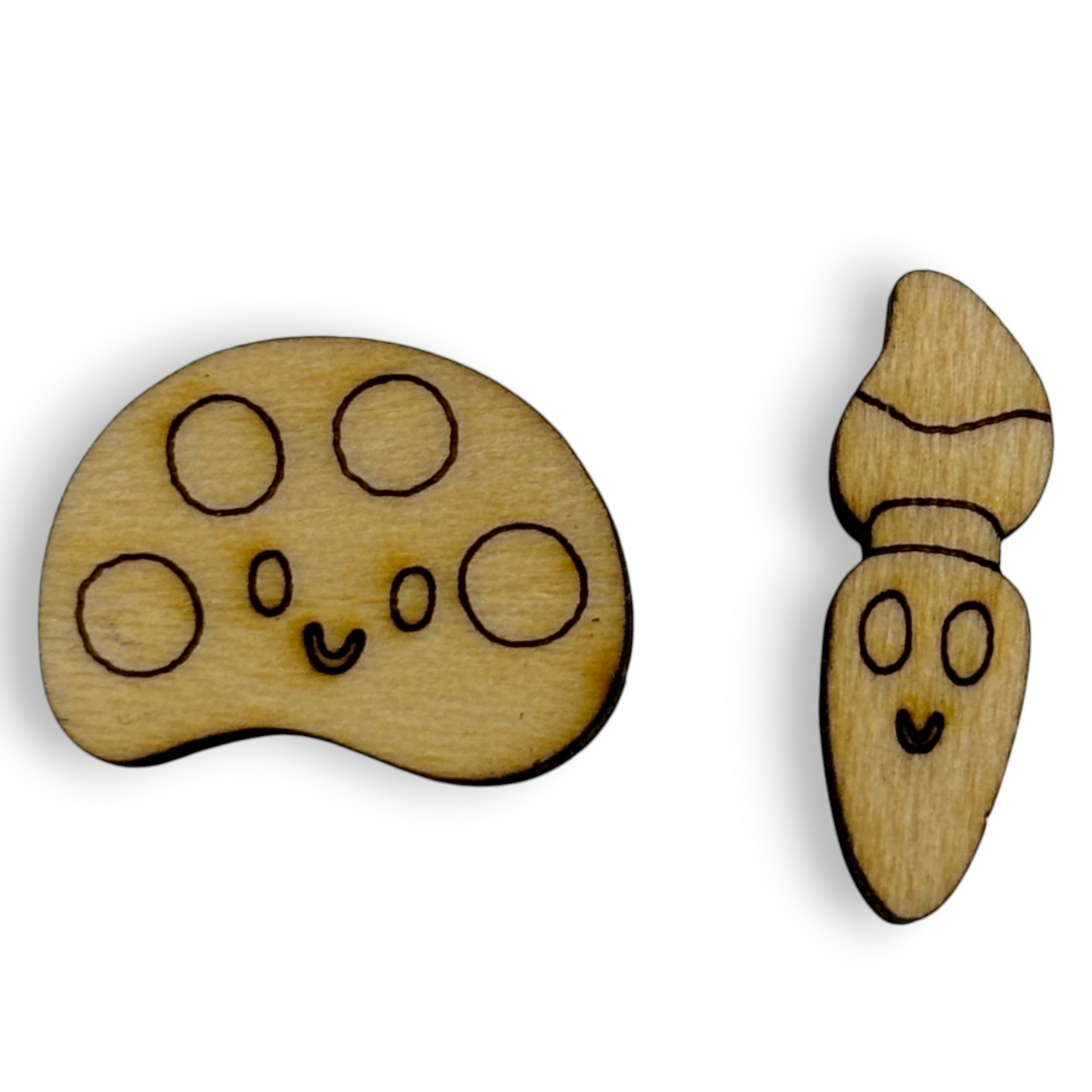 Wooden Teacher Earring Blanks for DIY Jewellery Making - Studs - 10pc Laser Cut Set