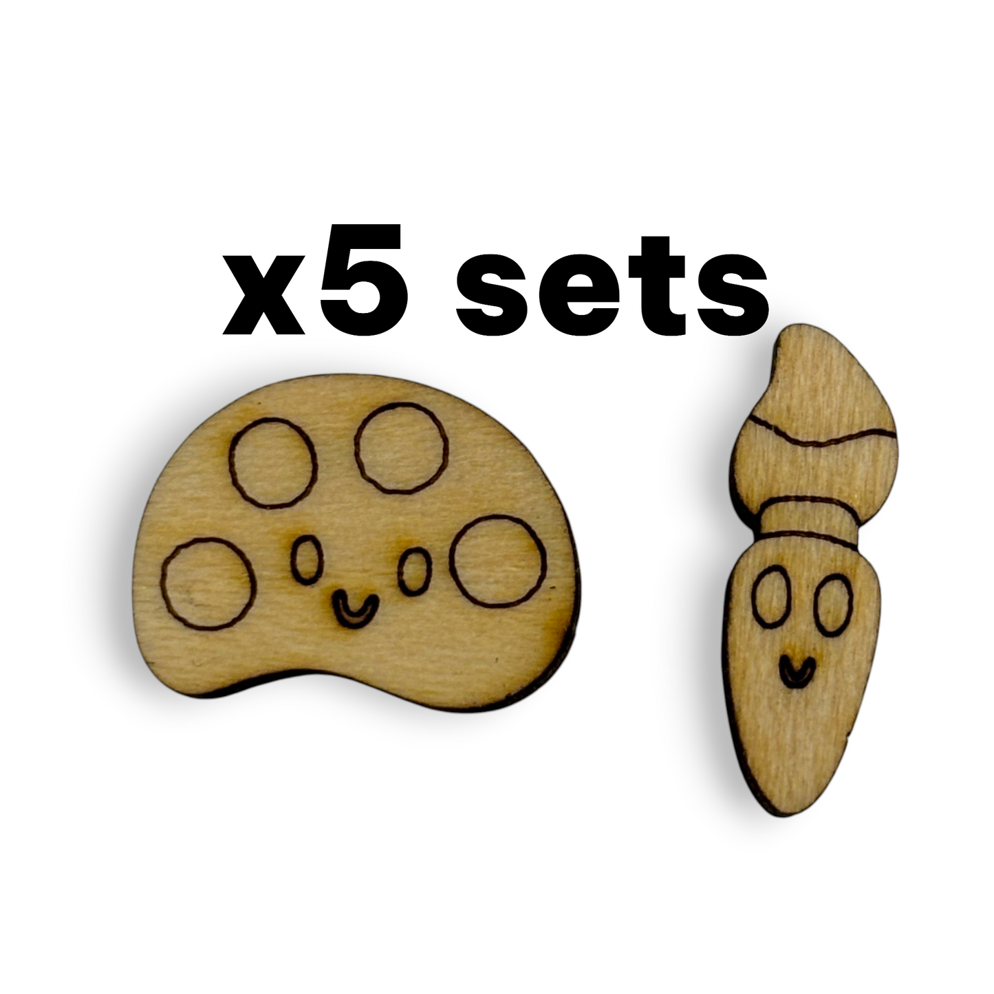 Wooden Teacher Earring Blanks for DIY Jewellery Making - Studs - 10pc Laser Cut Set