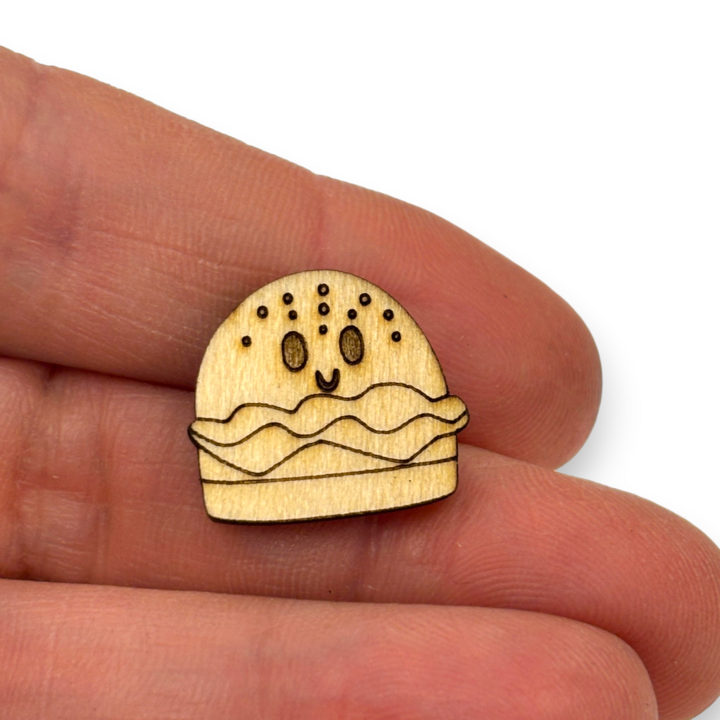 Wooden Food Earring Blanks for DIY Jewellery Making, scrapbooking - Studs - 10pc Laser Cut Set