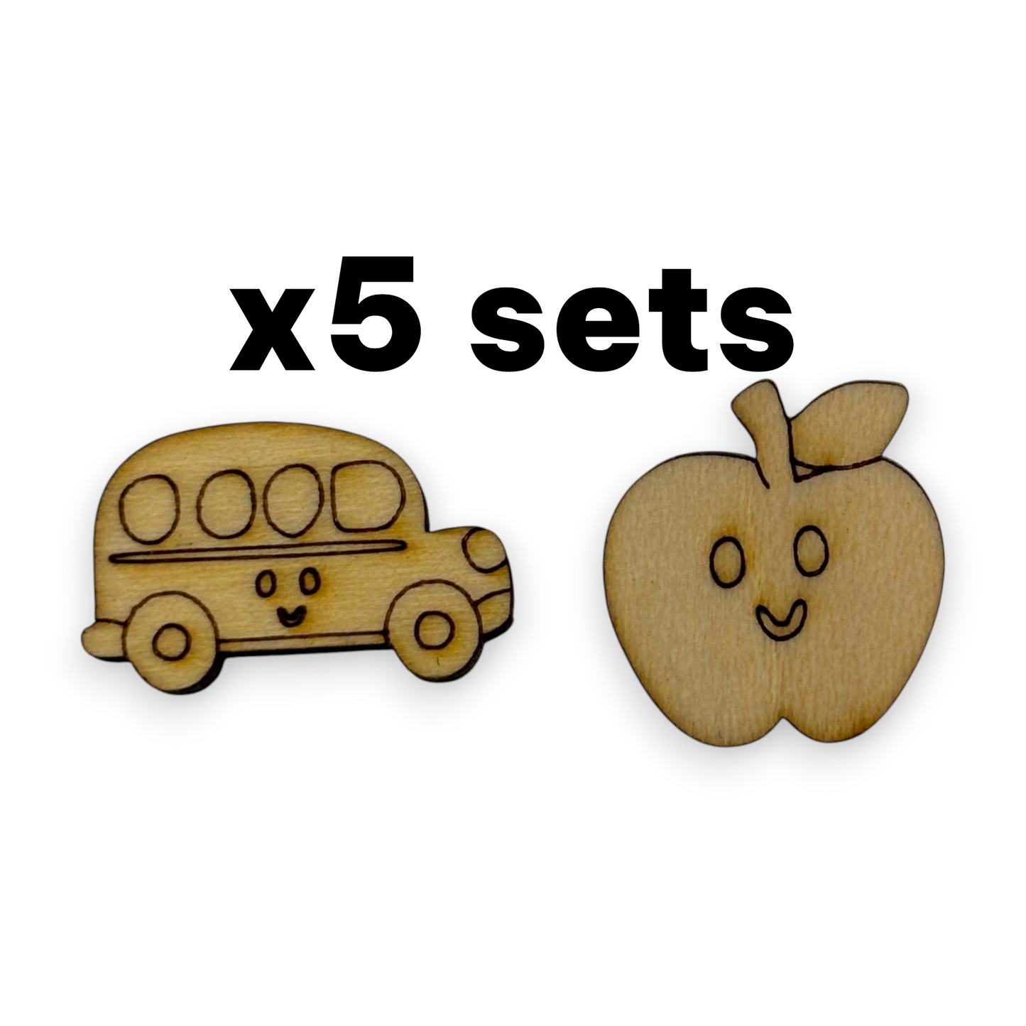 Wooden Teacher Earring Blanks for DIY Jewellery Making - Studs - 10pc Laser Cut Set