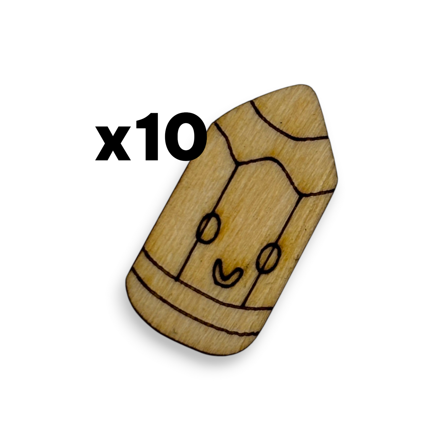 Wooden Teacher Earring Blanks for DIY Jewellery Making, Scrapbooking - Studs - 10pc Laser Cut Set