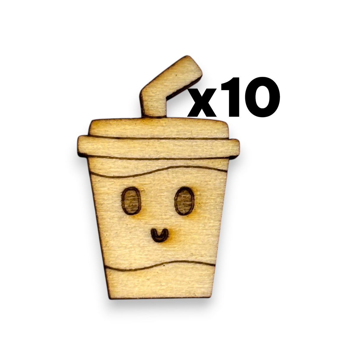 Wooden Food Earring Blanks for DIY Jewellery Making, scrapbooking - Studs - 10pc Laser Cut Pieces