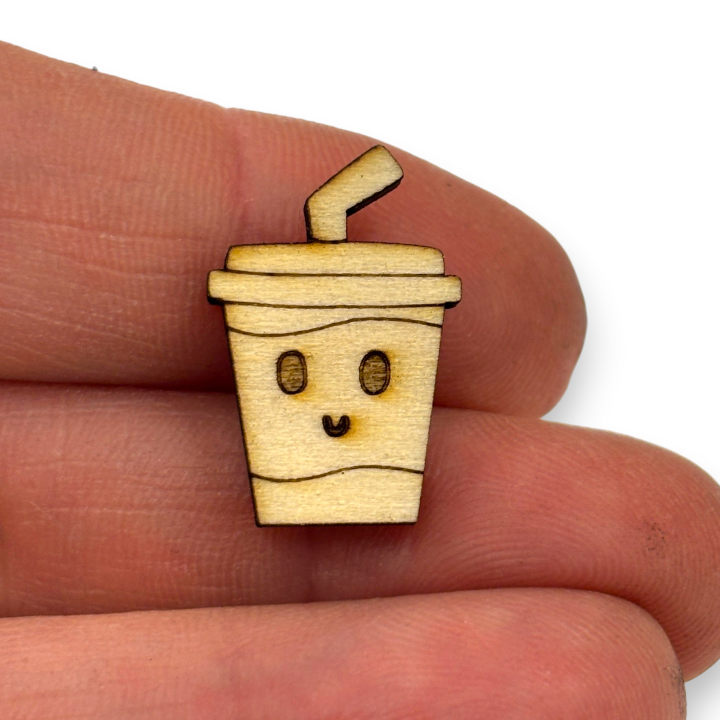 Wooden Food Earring Blanks for DIY Jewellery Making, scrapbooking - Studs - 10pc Laser