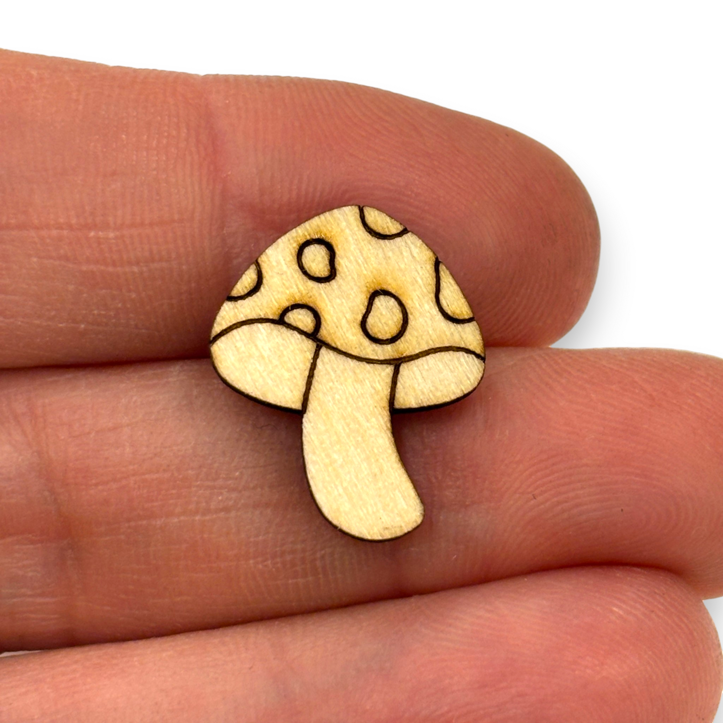Wooden Mushroom Earring Blanks for DIY Jewellery Making, scrapbooking - Studs - 10pc Laser Cut Pieces