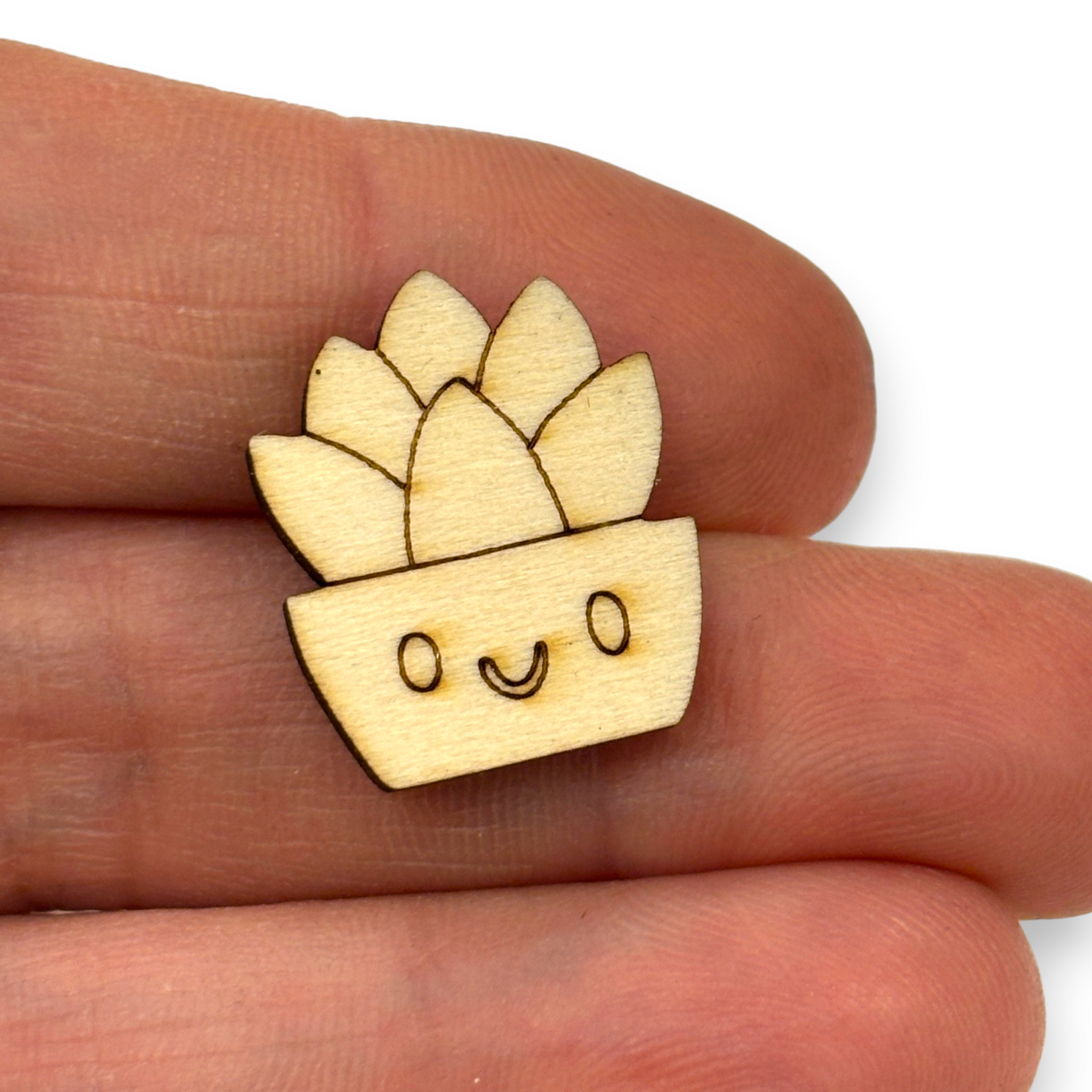 Wooden Plant Earring Blanks for DIY Jewellery Making, scrapbooking - Studs - 10pc Laser Cut Pieces