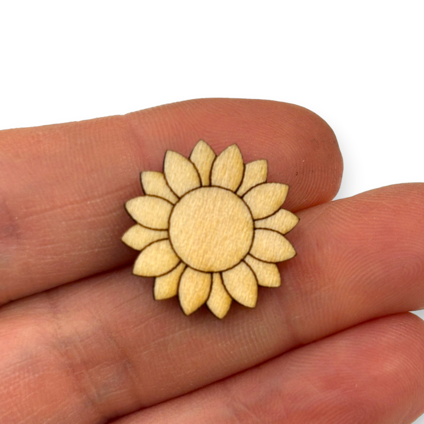 Wooden Flower Earring Blanks for DIY Jewellery Making, scrapbooking - Studs - 10pc Laser Cut Pieces