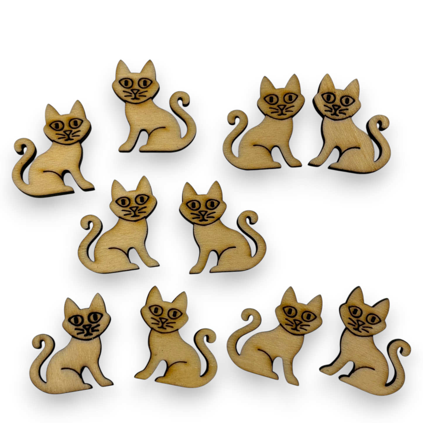 Wooden Animal Earring Blanks for DIY Jewellery Making, scrapbooking - Studs - 10pc Laser Cut Set