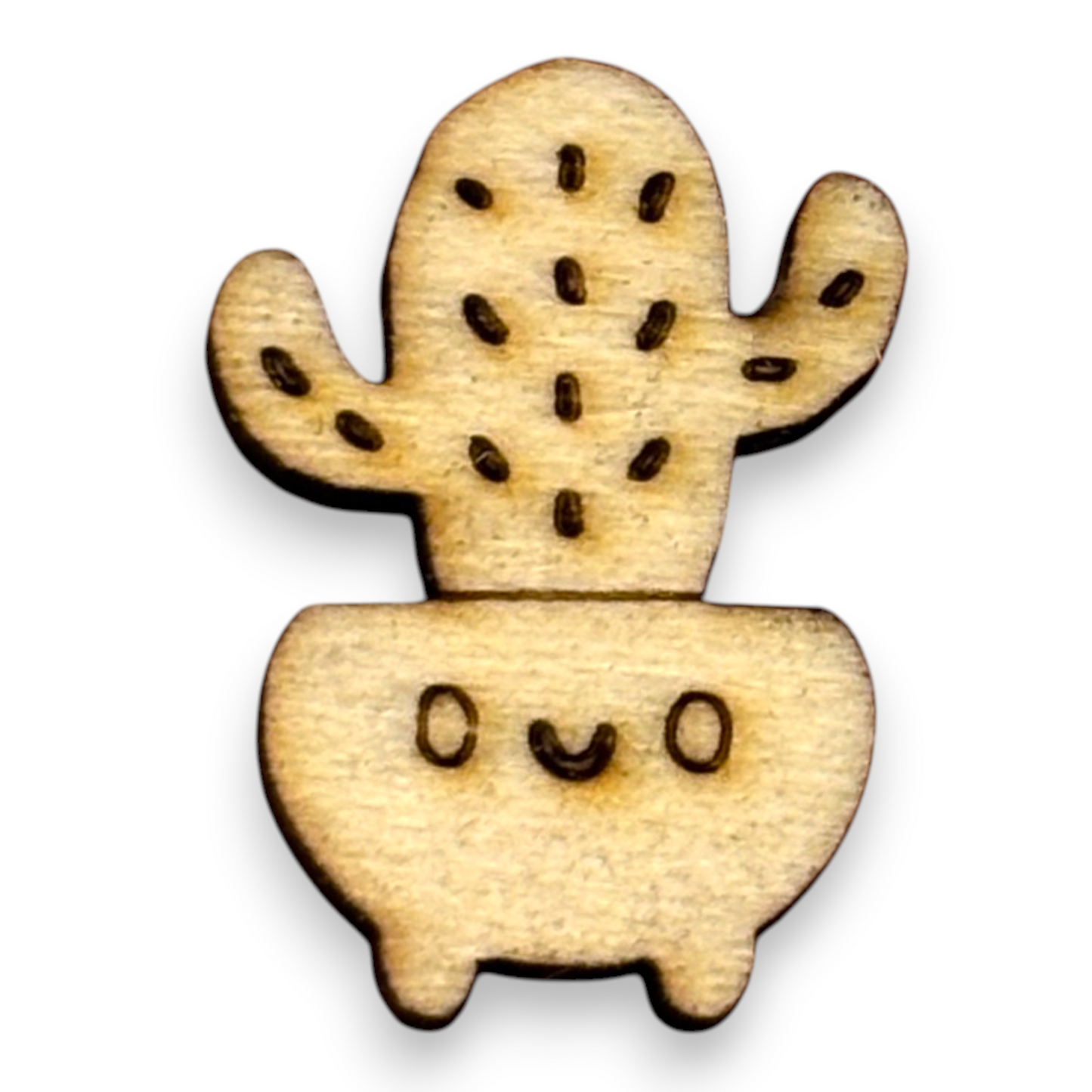 Wooden Cactus Earring Blanks for DIY Jewellery Making, scrapbooking - Studs - 10pc Laser Cut Pieces
