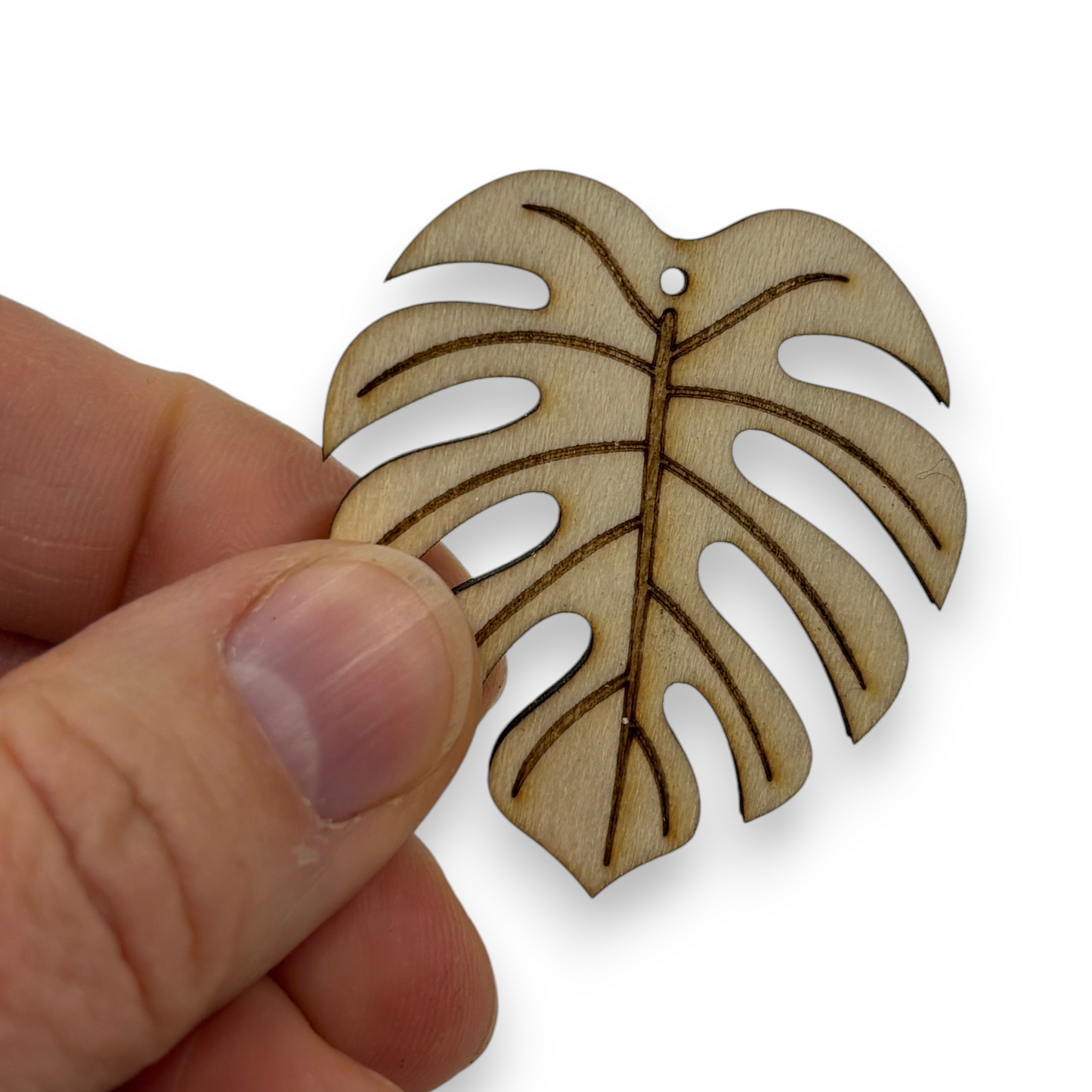Wooden Monstera Leaf Earring Blanks for DIY Jewellery Making, dangles - 10pc Laser Cut Pieces