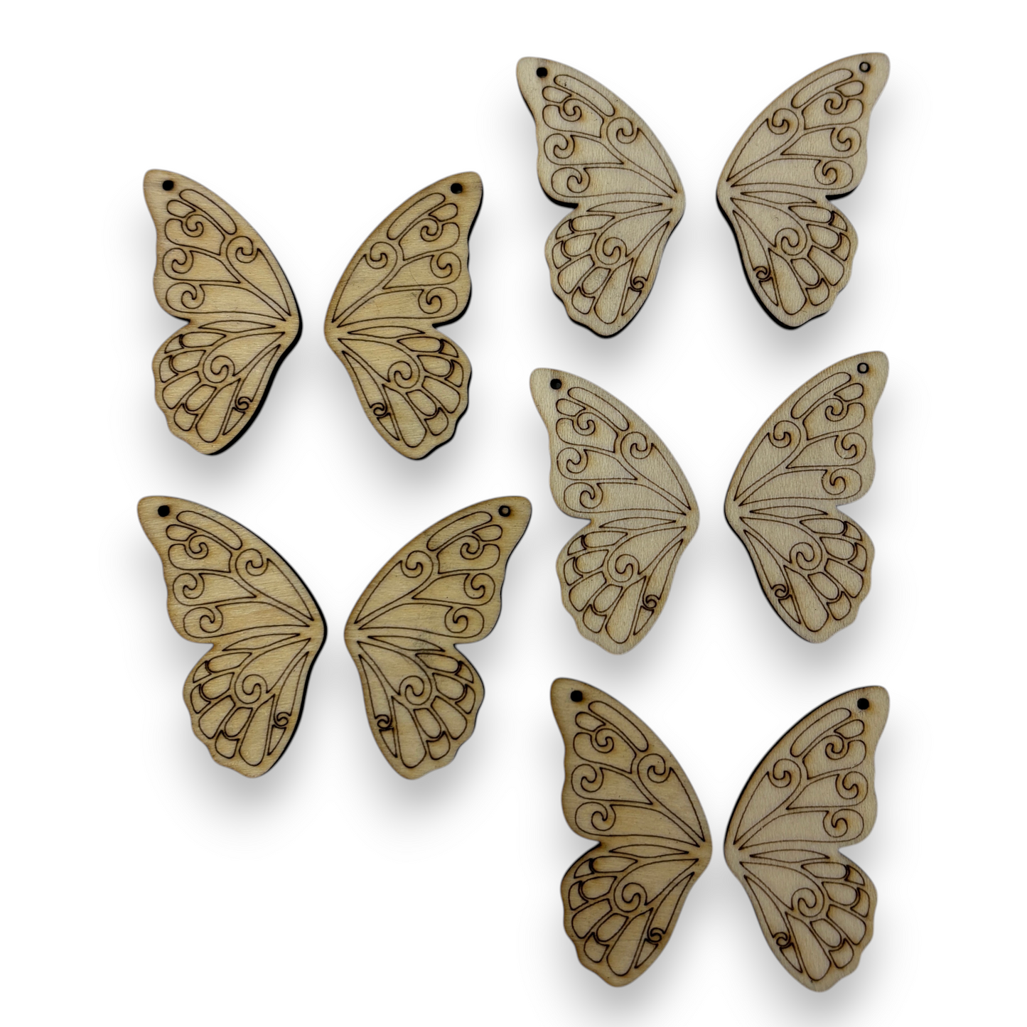 Wooden Butterfly Earring Blanks for DIY Jewellery Making, dangles - 10pc Laser Cut Pieces