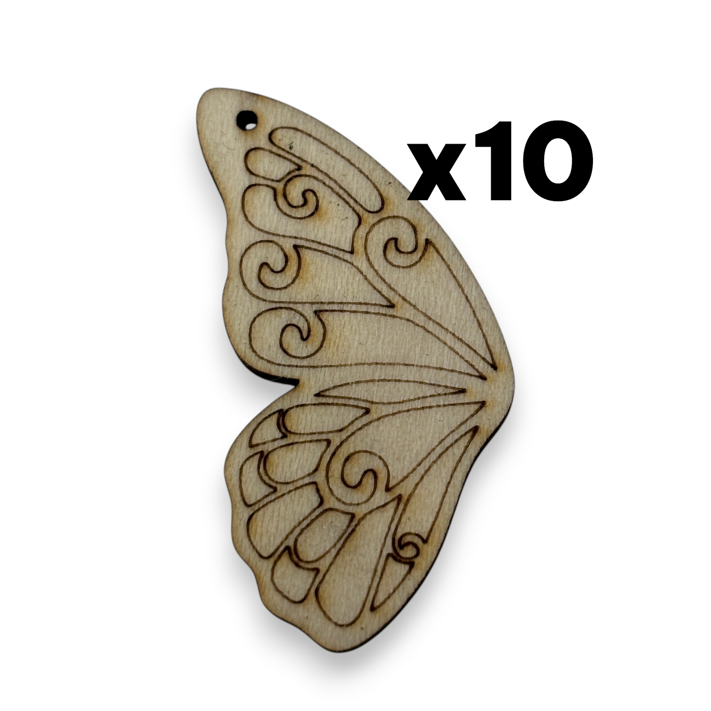 Wooden Butterfly Earring Blanks for DIY Jewellery Making, dangles - 10pc Laser Cut Pieces