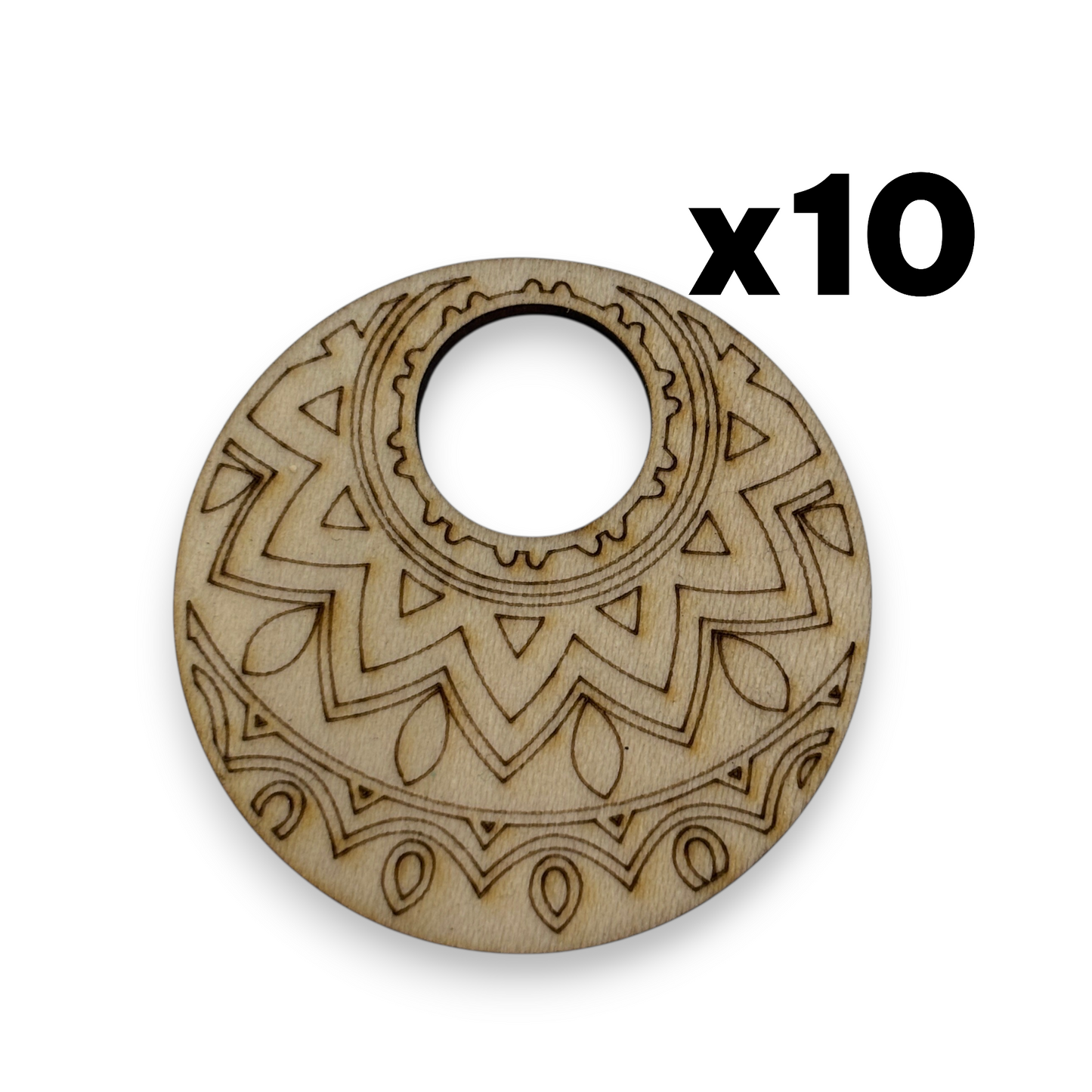 Wooden Earring Blanks for DIY Jewellery Making, dangles - 10pc Laser Cut Pieces