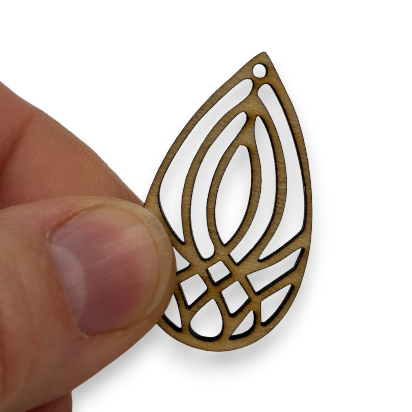 Wooden Teardrop Earring Blanks for DIY Jewellery Making, dangles - 10pc Laser Cut Pieces