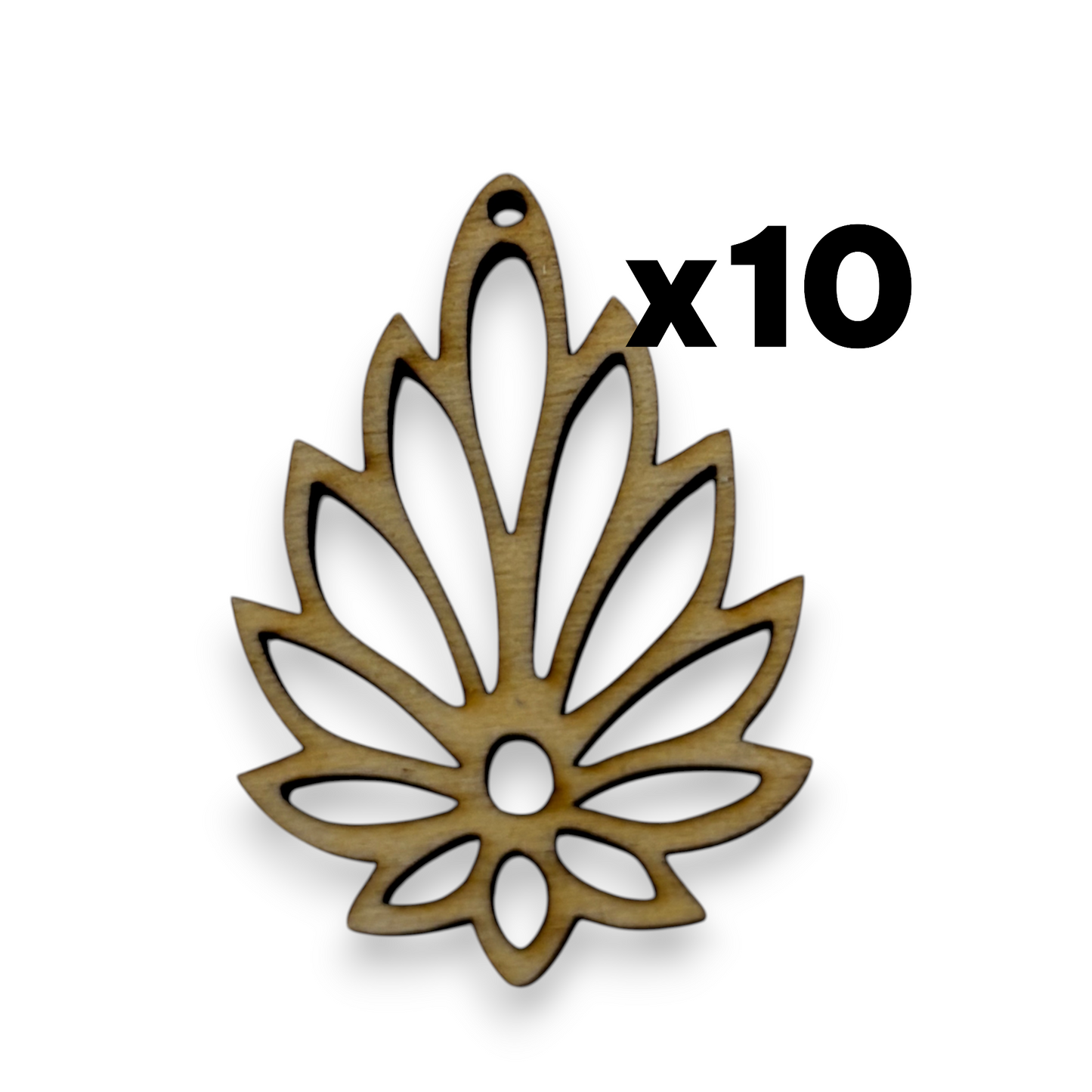 Wooden Leaf Earring Blanks for DIY Jewellery Making, dangles - 10pc Laser Cut Pieces