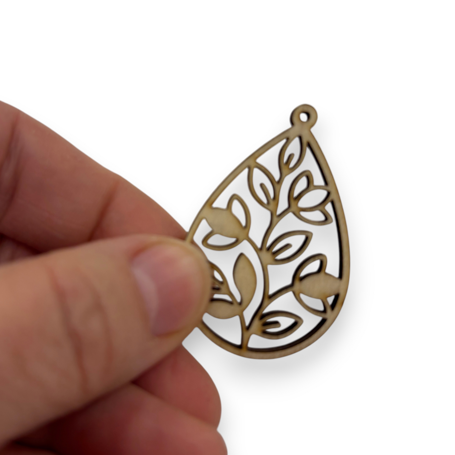 Wooden Teardrop Earring Blanks for DIY Jewellery Making, dangles - 10pc Laser Cut Pieces
