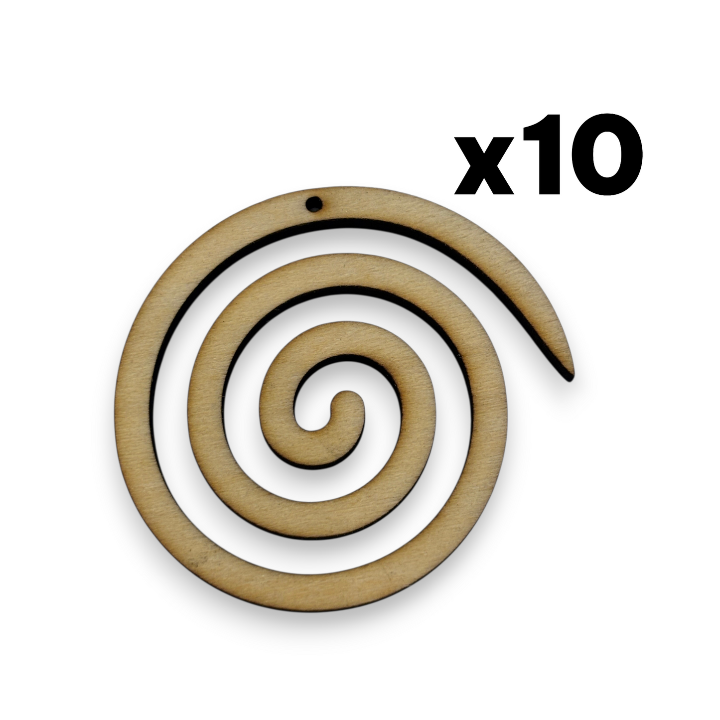 Wooden Spiral Earring Blanks for DIY Jewellery Making, dangles - 10pc Laser Cut Pieces