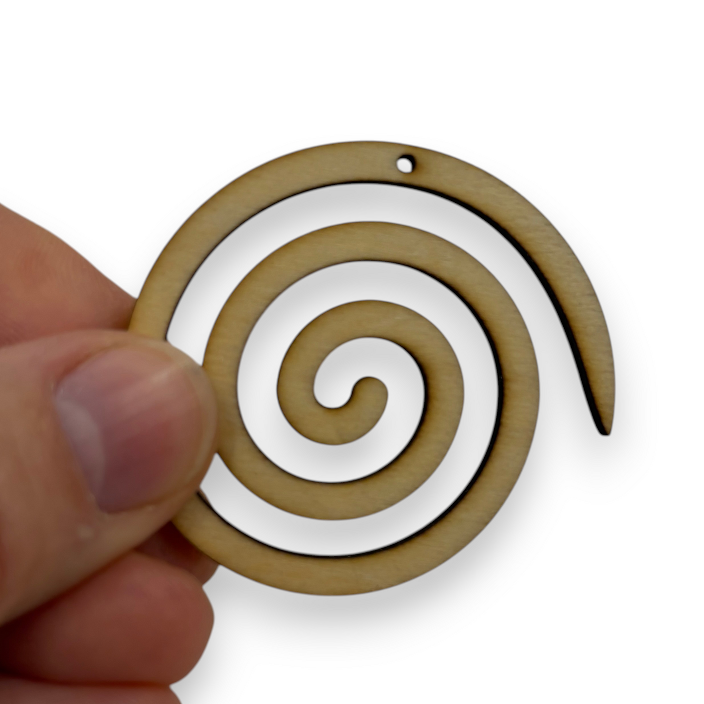 Wooden Spiral Earring Blanks for DIY Jewellery Making, dangles - 10pc Laser Cut Pieces
