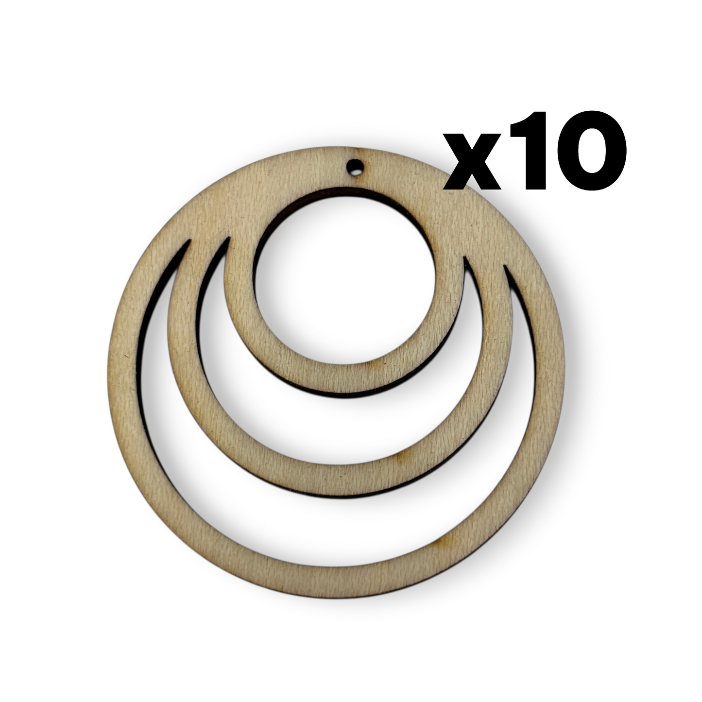 Wooden Earring Blanks for DIY Jewellery Making, dangles - 10pc Laser Cut Pieces