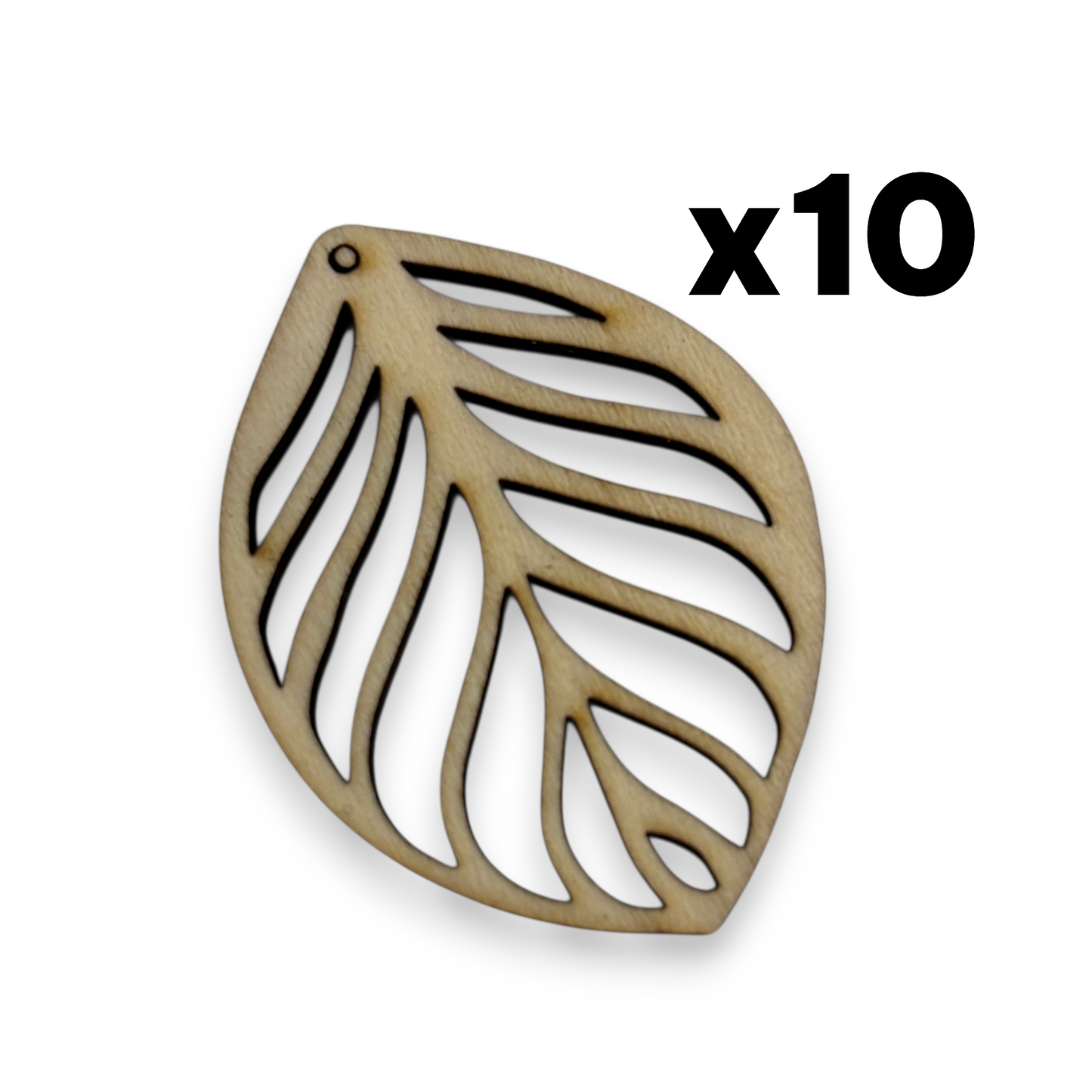 Wooden Leaf Earring Blanks for DIY Jewellery Making, dangles - 10pc Laser Cut Pieces