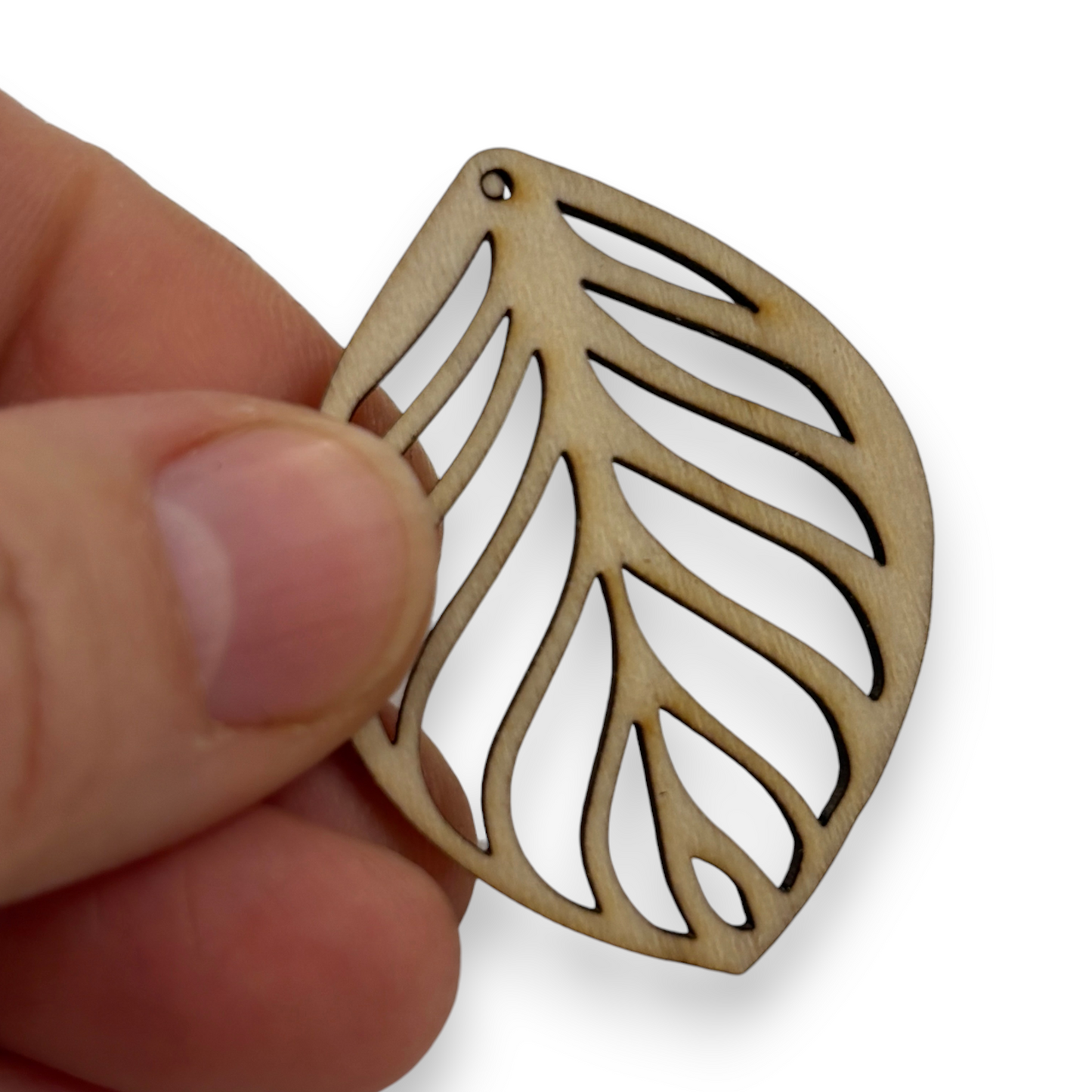 Wooden Leaf Earring Blanks for DIY Jewellery Making, dangles - 10pc Laser Cut Pieces