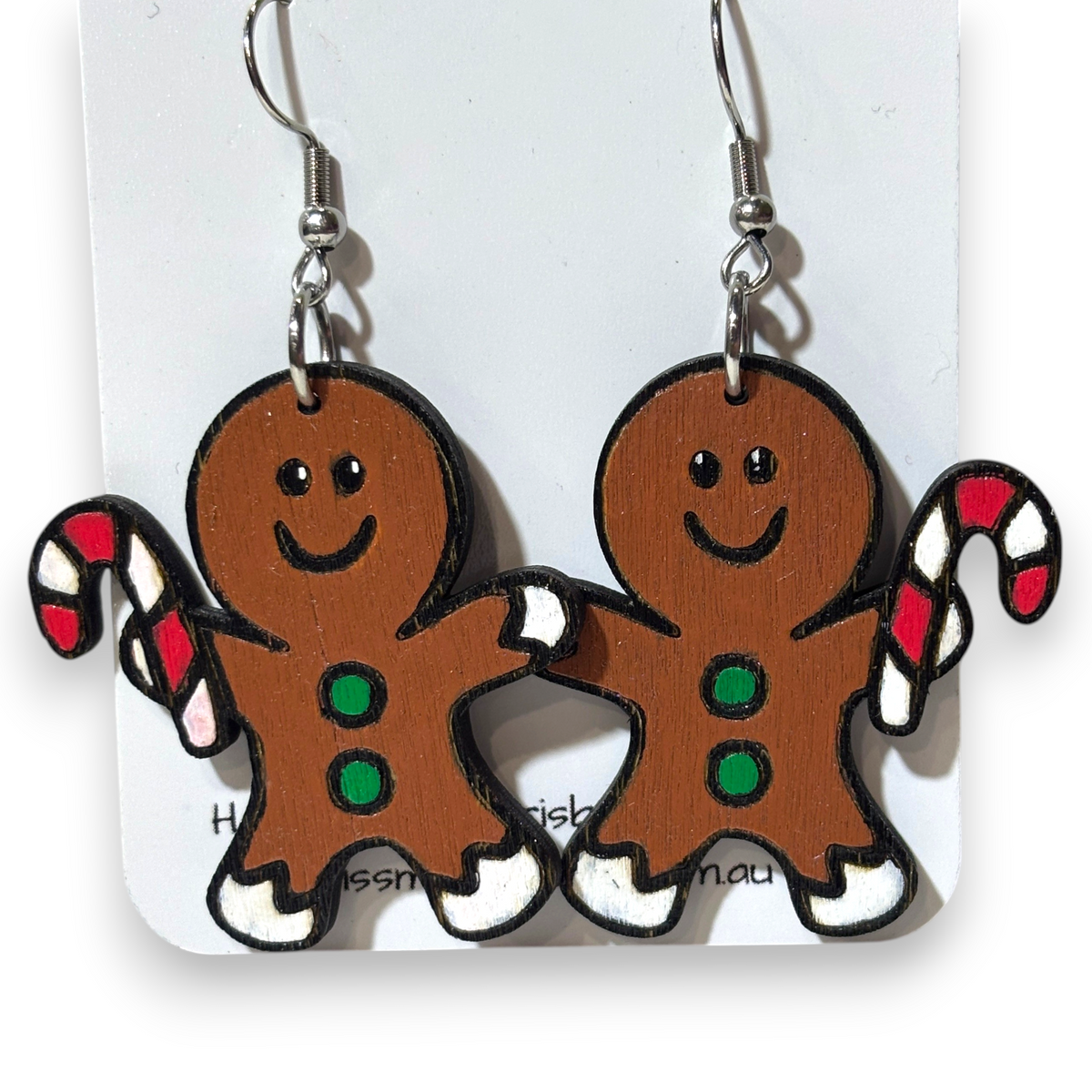 Wooden Christmas earrings - Gingerbread Man