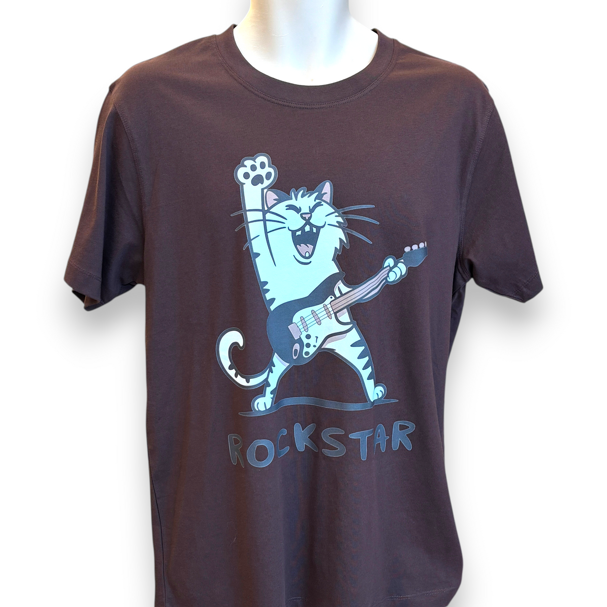 Men's Rockstar Cat T-Shirt – Funny Cat Graphic Tee