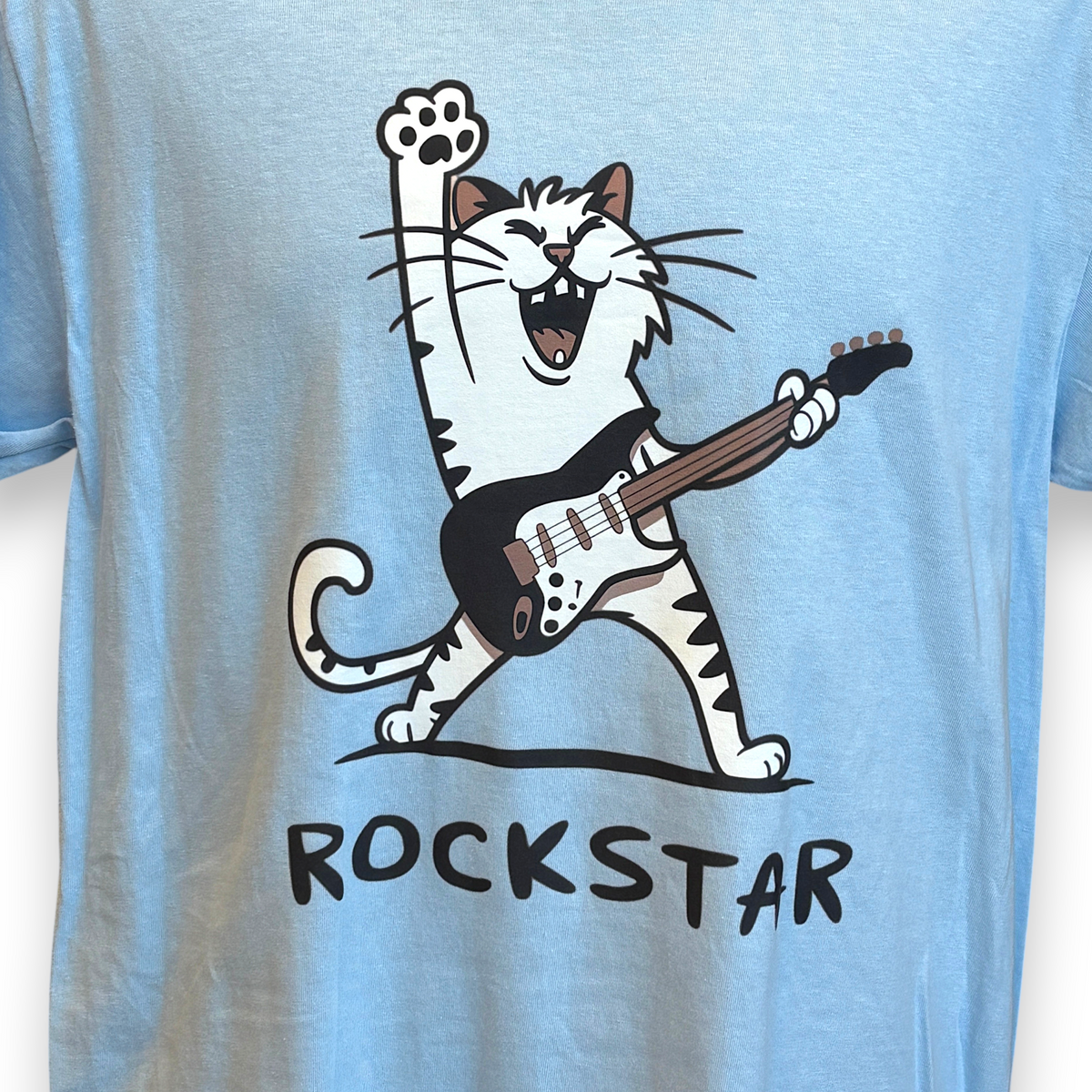Men's Rockstar Cat T-Shirt – Funny Cat Graphic Tee