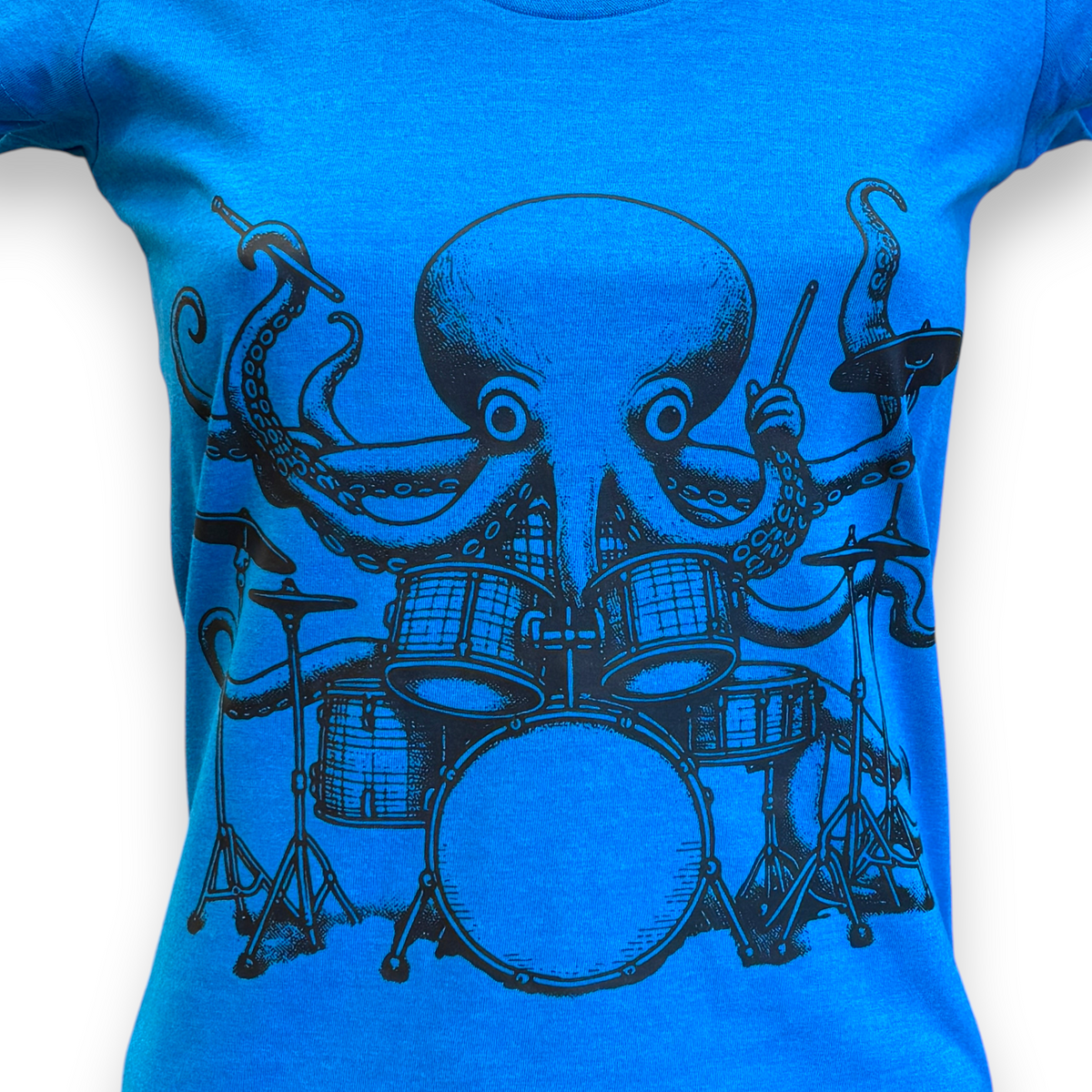 Women's Octopus Drummer T-Shirt | Music Lover Graphic Tee